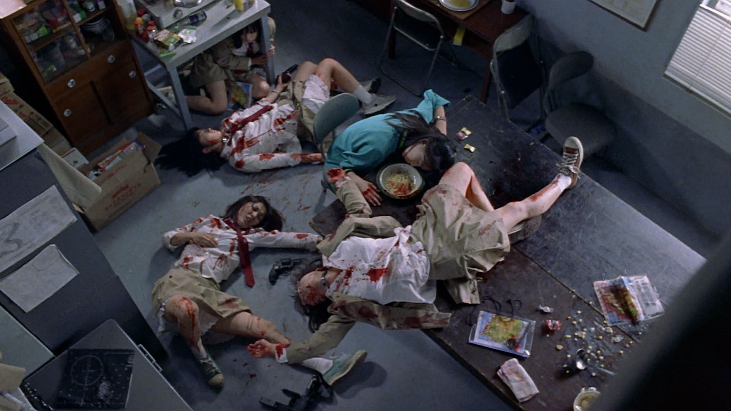 A still from ‘Battle Royale,’ the aftermath of a shootout