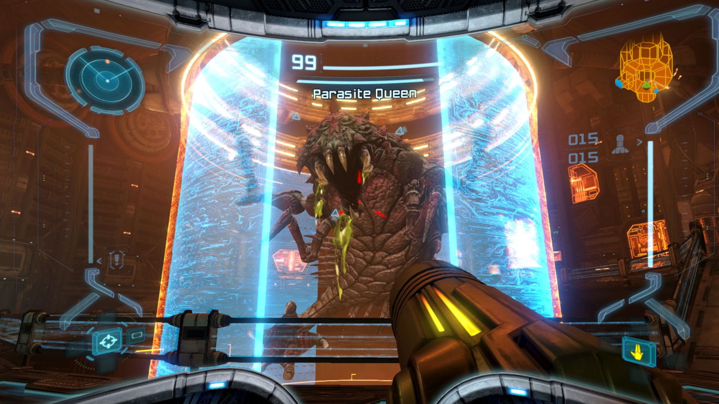 A screenshot from Metroid Prime Remastered.