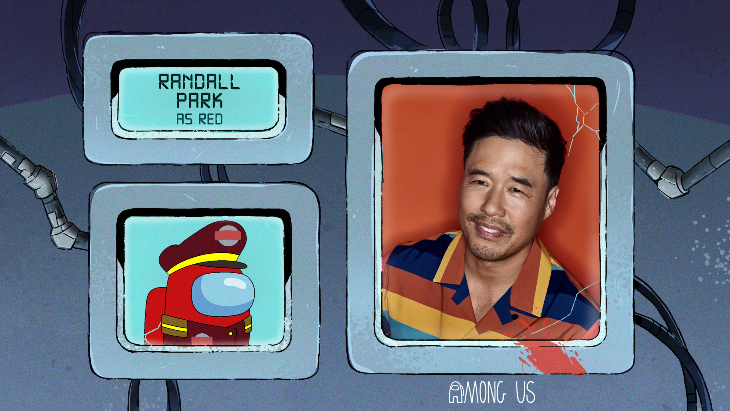 A promotional photo of Randall Park in the Among Us animated series.