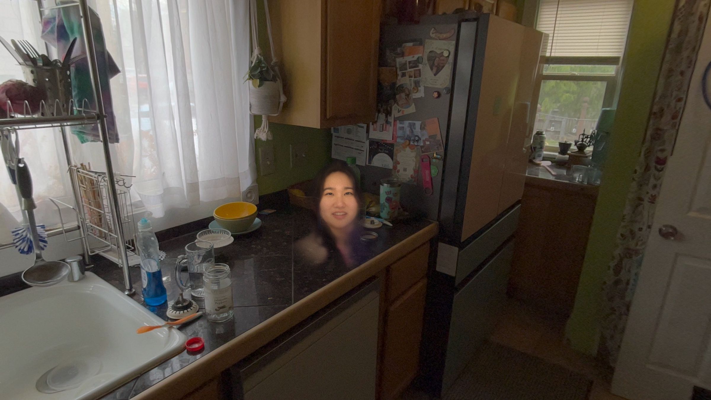 Victoria’s spatial Persona’s tiny head appearing in Wes’ countertop