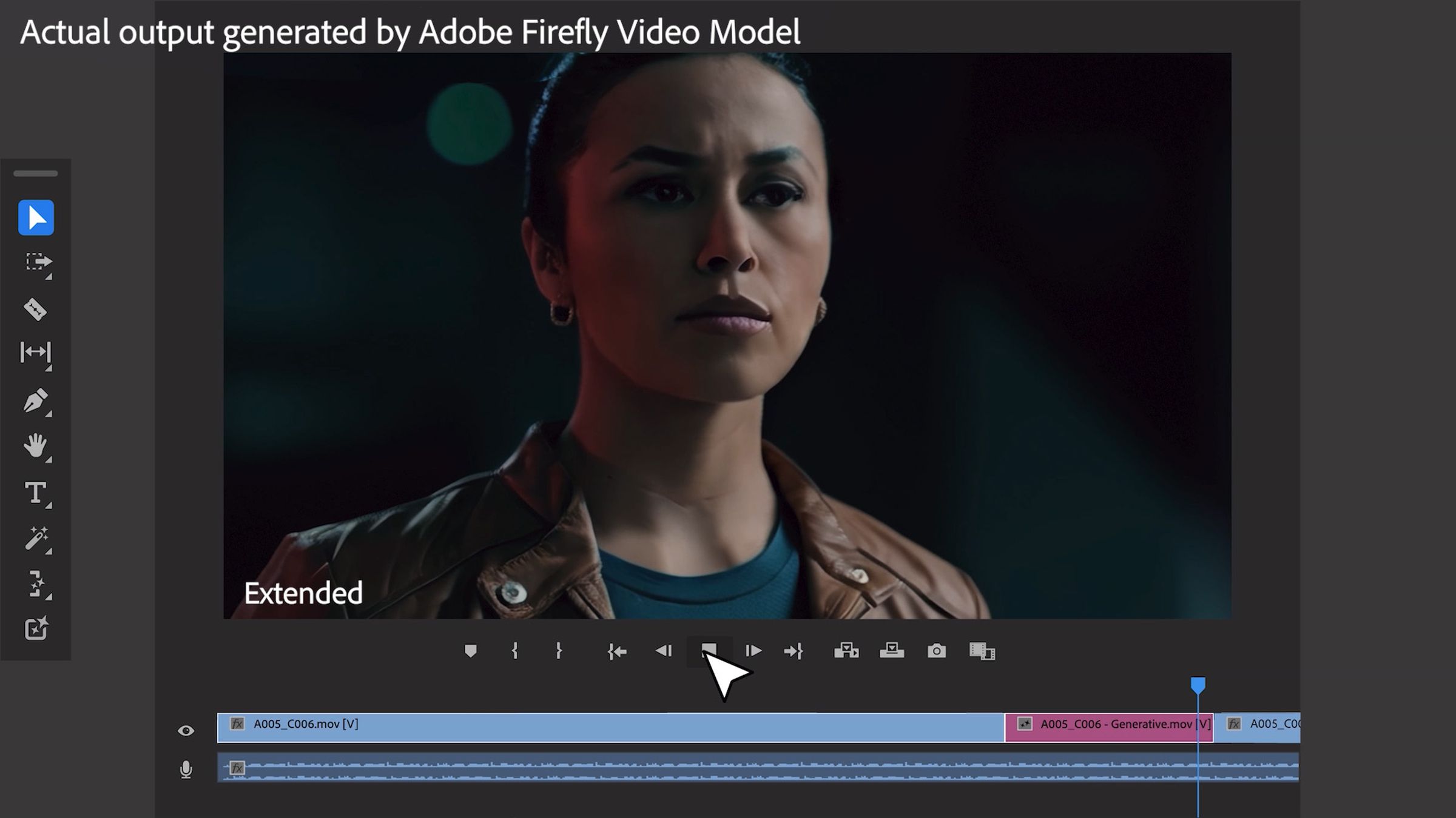 A screenshot taken from Adobe’s video demonstration of its new Firefly generative AI video model.