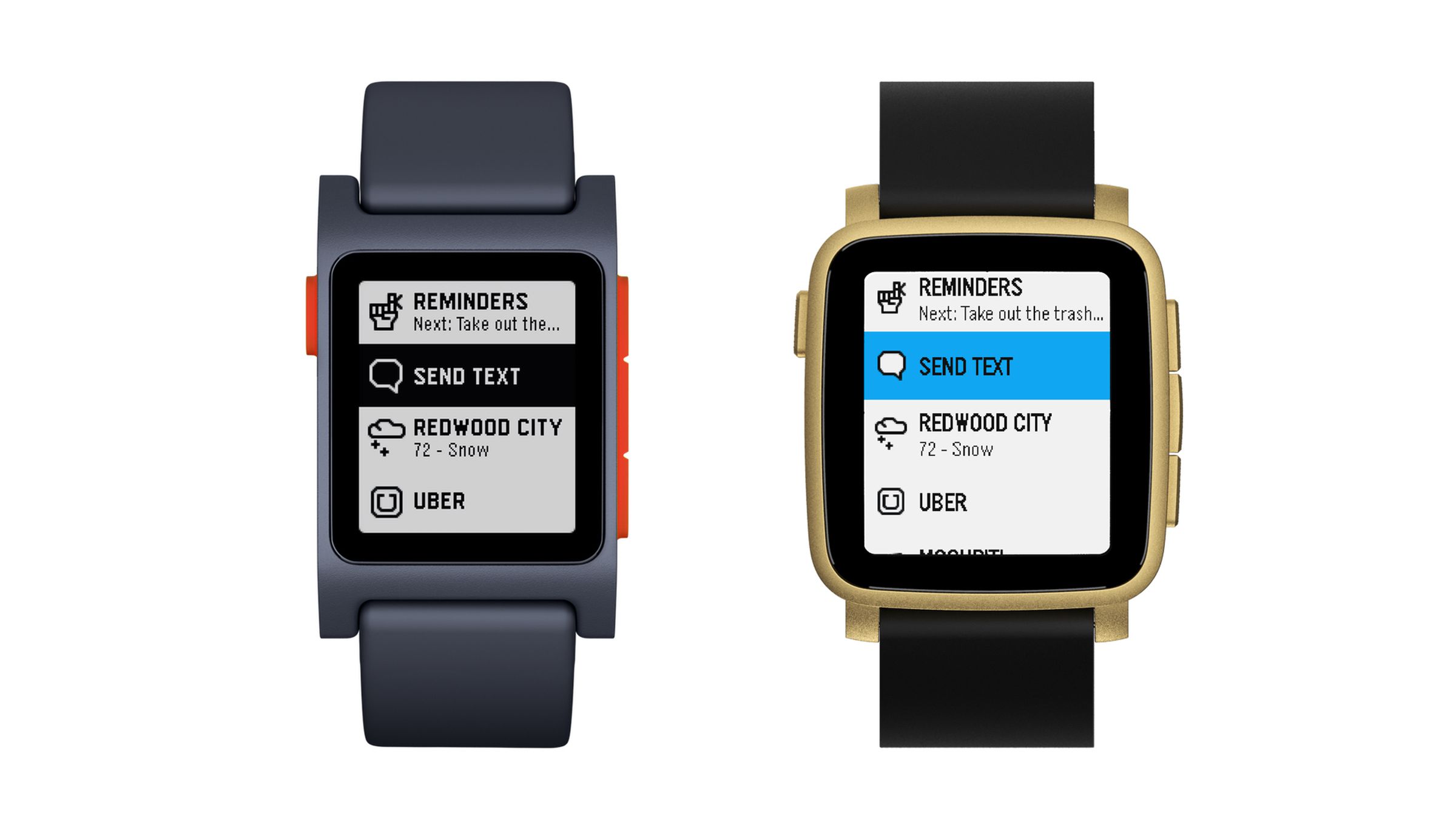 Pebble’s new quick view feature.