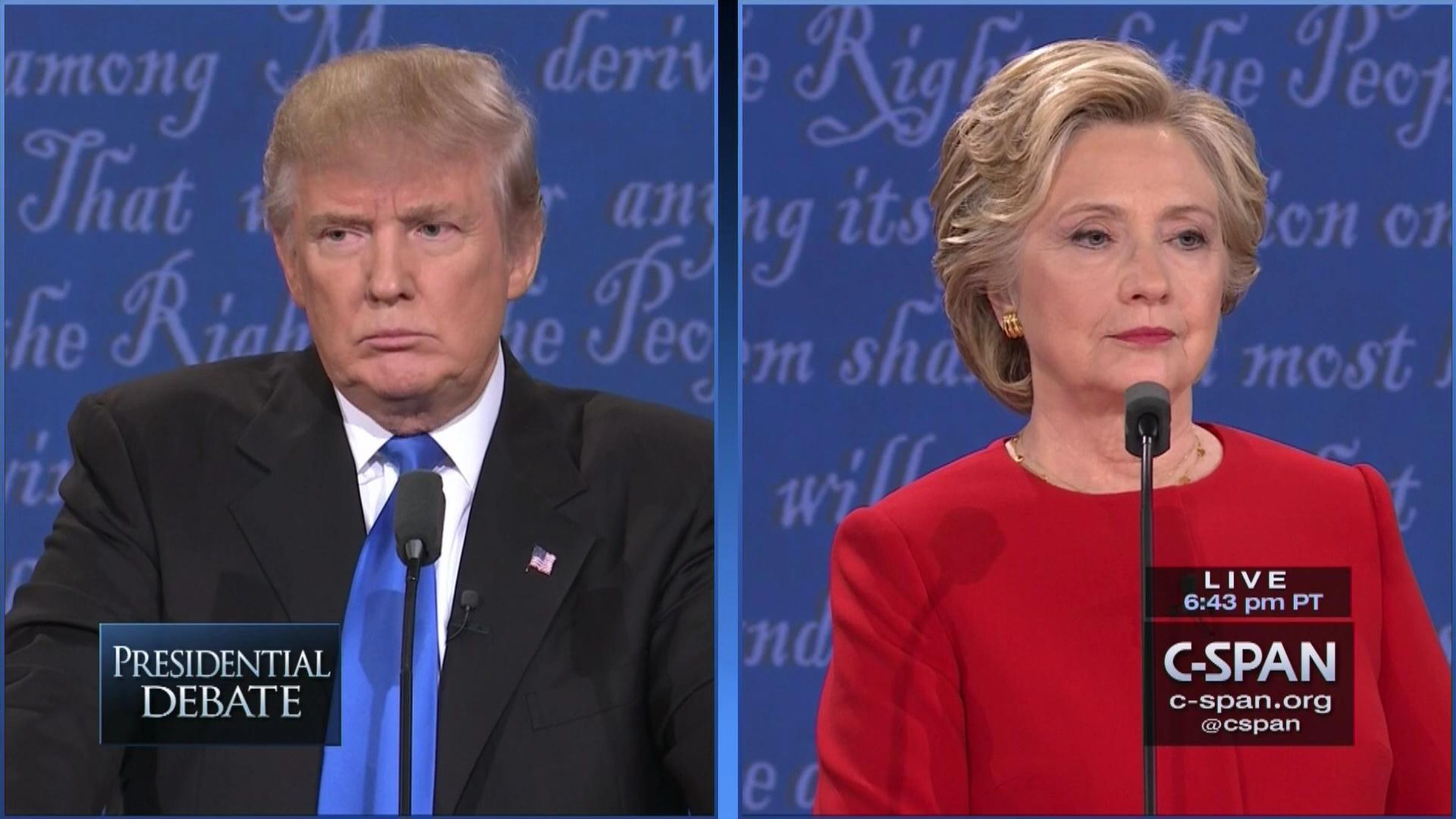 Donald Trump faces off with Hillary Clinton at the first 2016 presidential debate