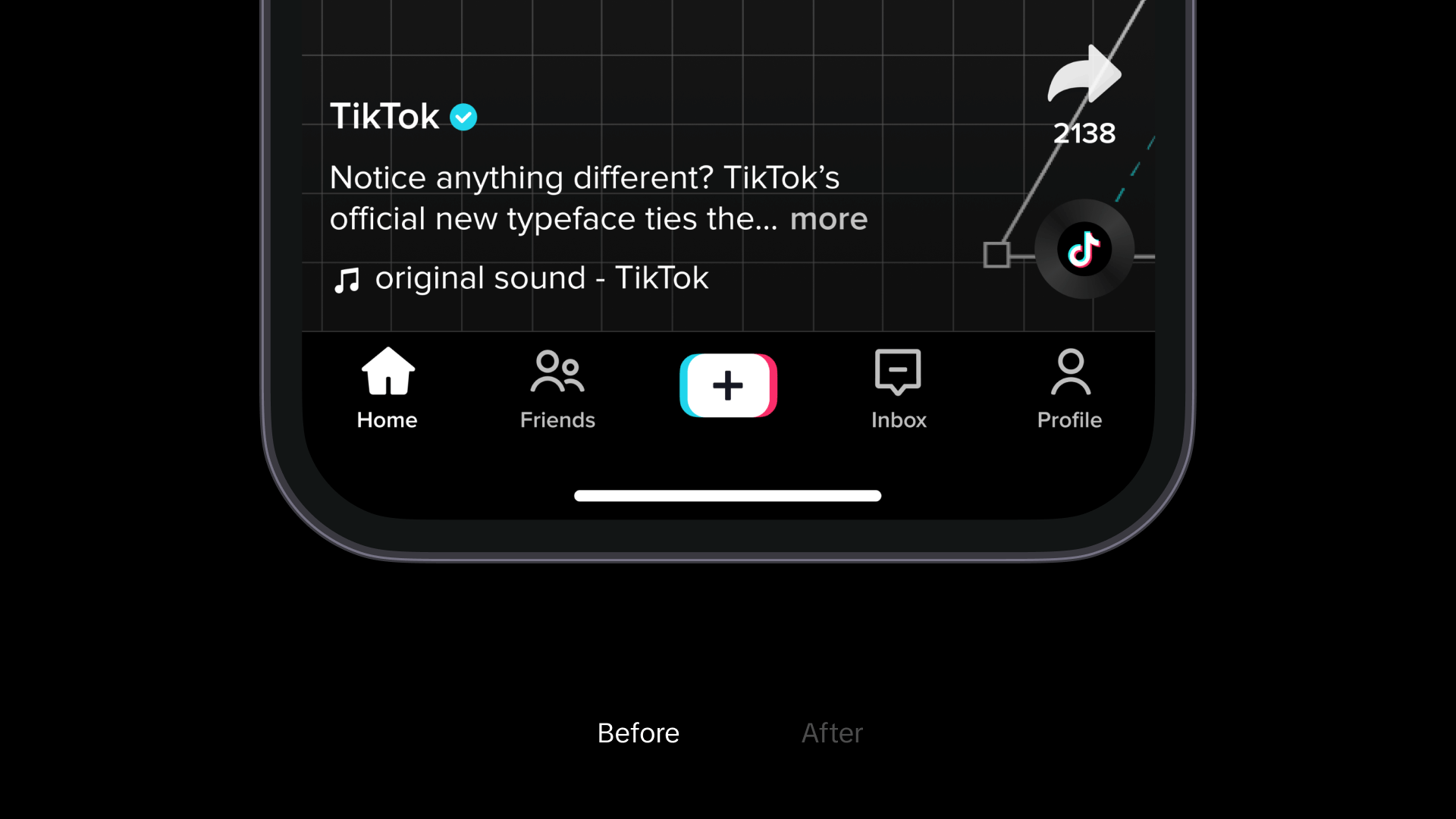 A GIF showing the differences between TikTok’s old and new fonts.