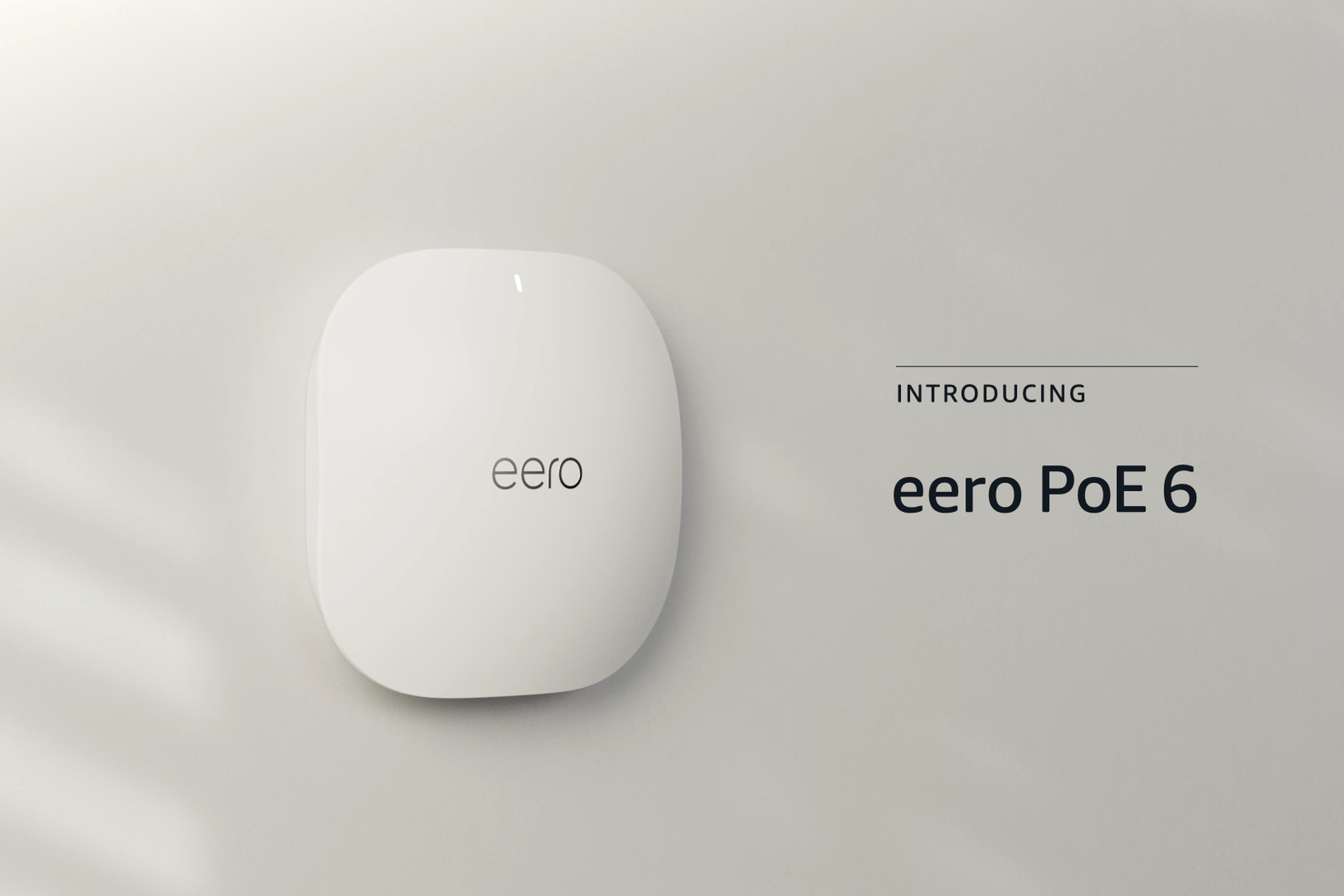 Image of an Eero gateway flush-mounted to a wall.
