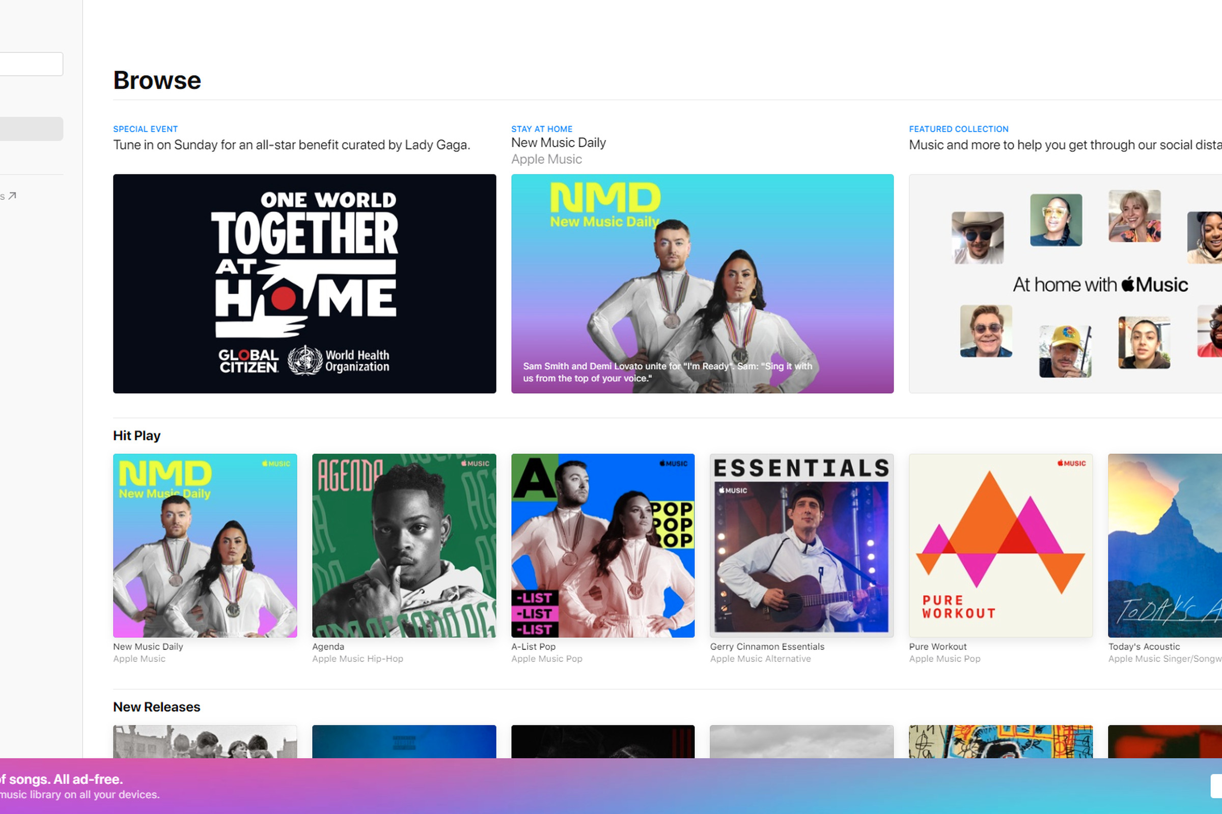 The Apple Music web interface looks a lot like the service’s Mac app.