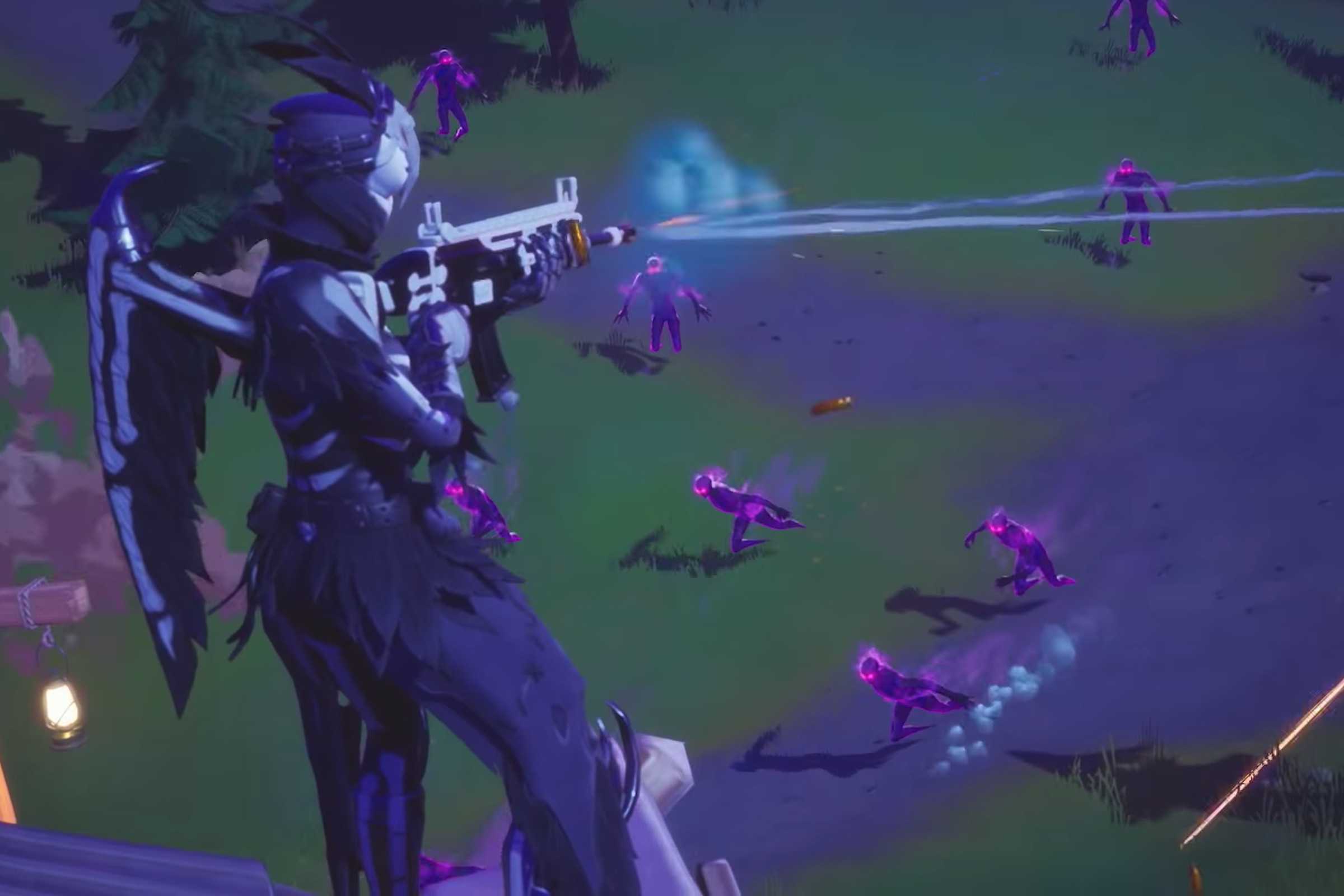A Fortnite player fighting the new Fortnitemares ghosts.