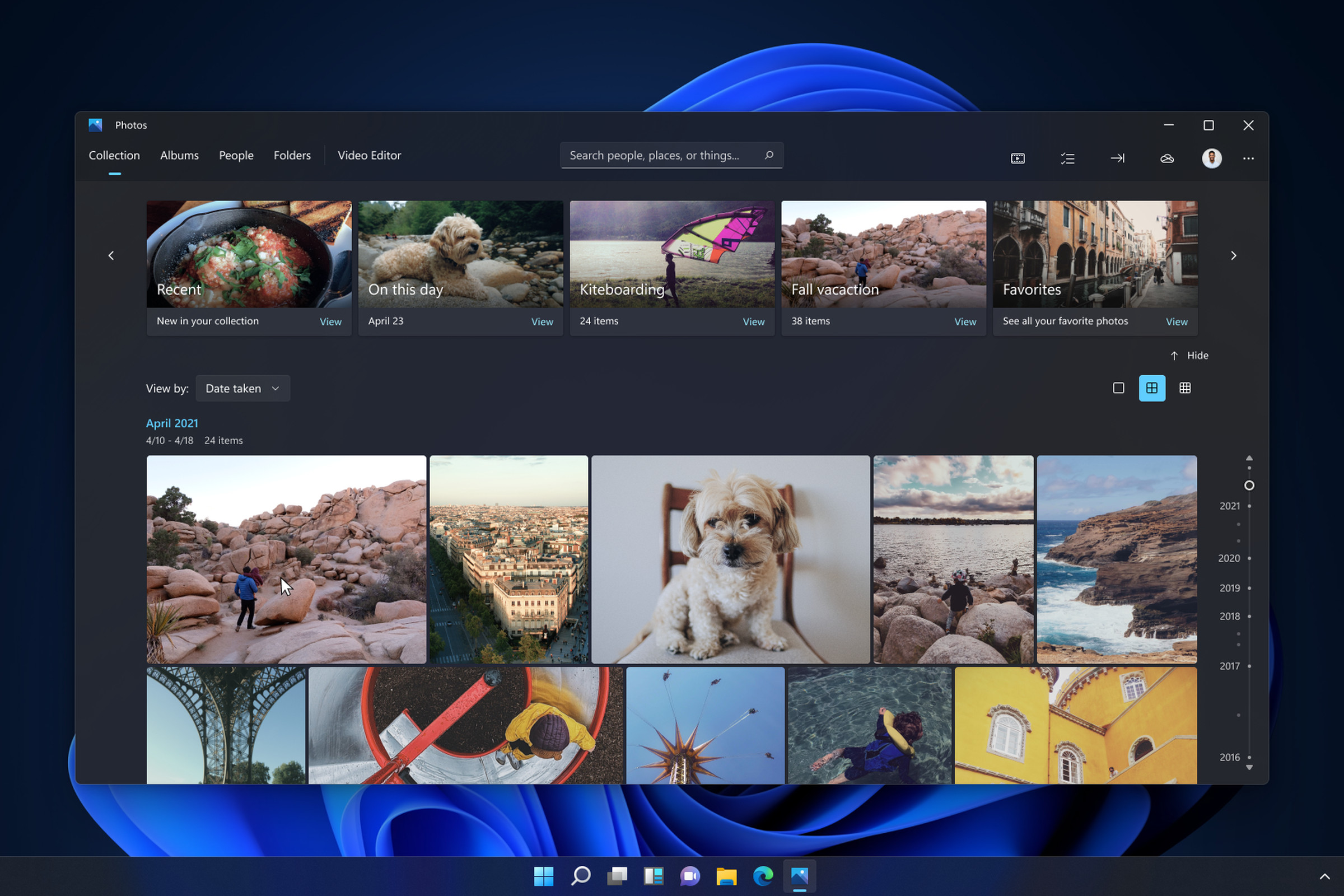 The new photos app for Windows 11.