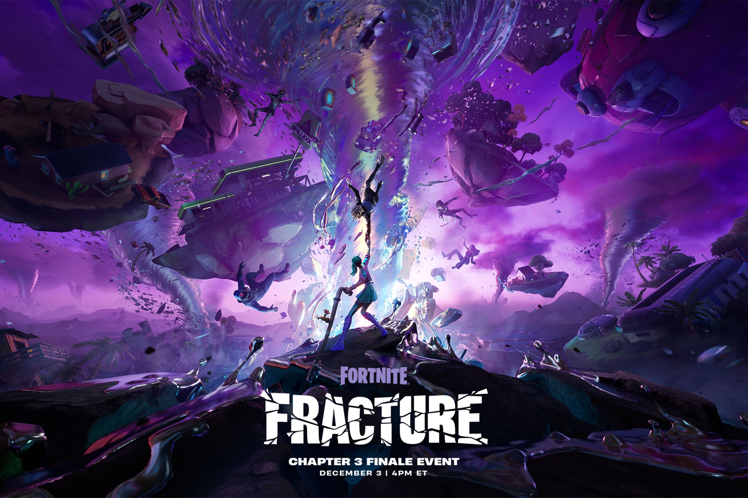 Key art for Fortnite’s “Fracture” live event.