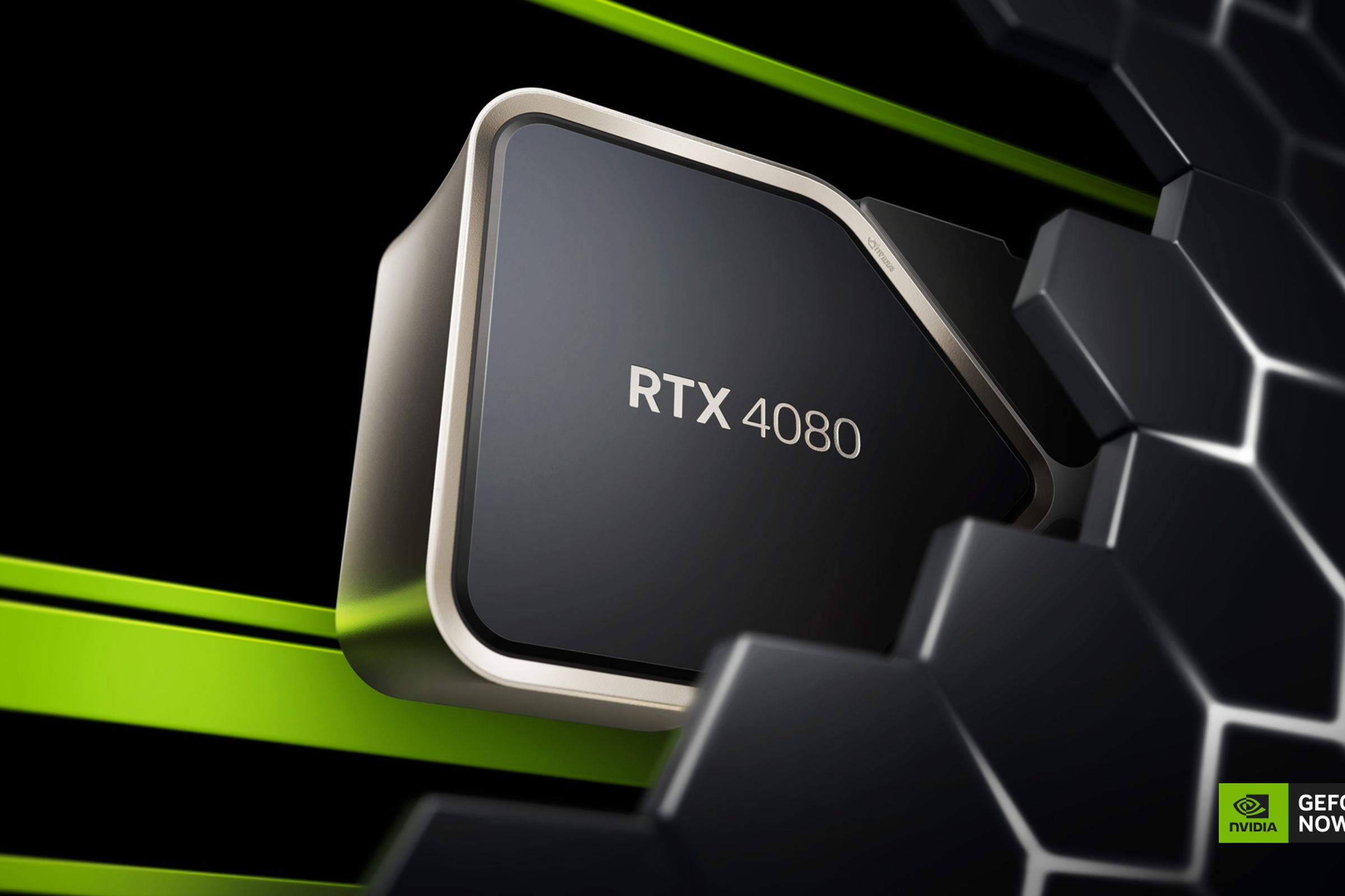 An illustration of Nvidia’s RTX 4080 GPU inside a cloud server