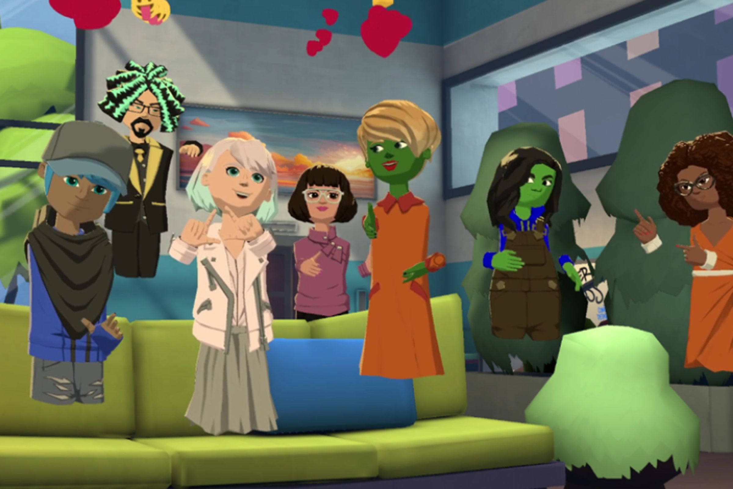 An image showing a group of avatars in Altspace VR