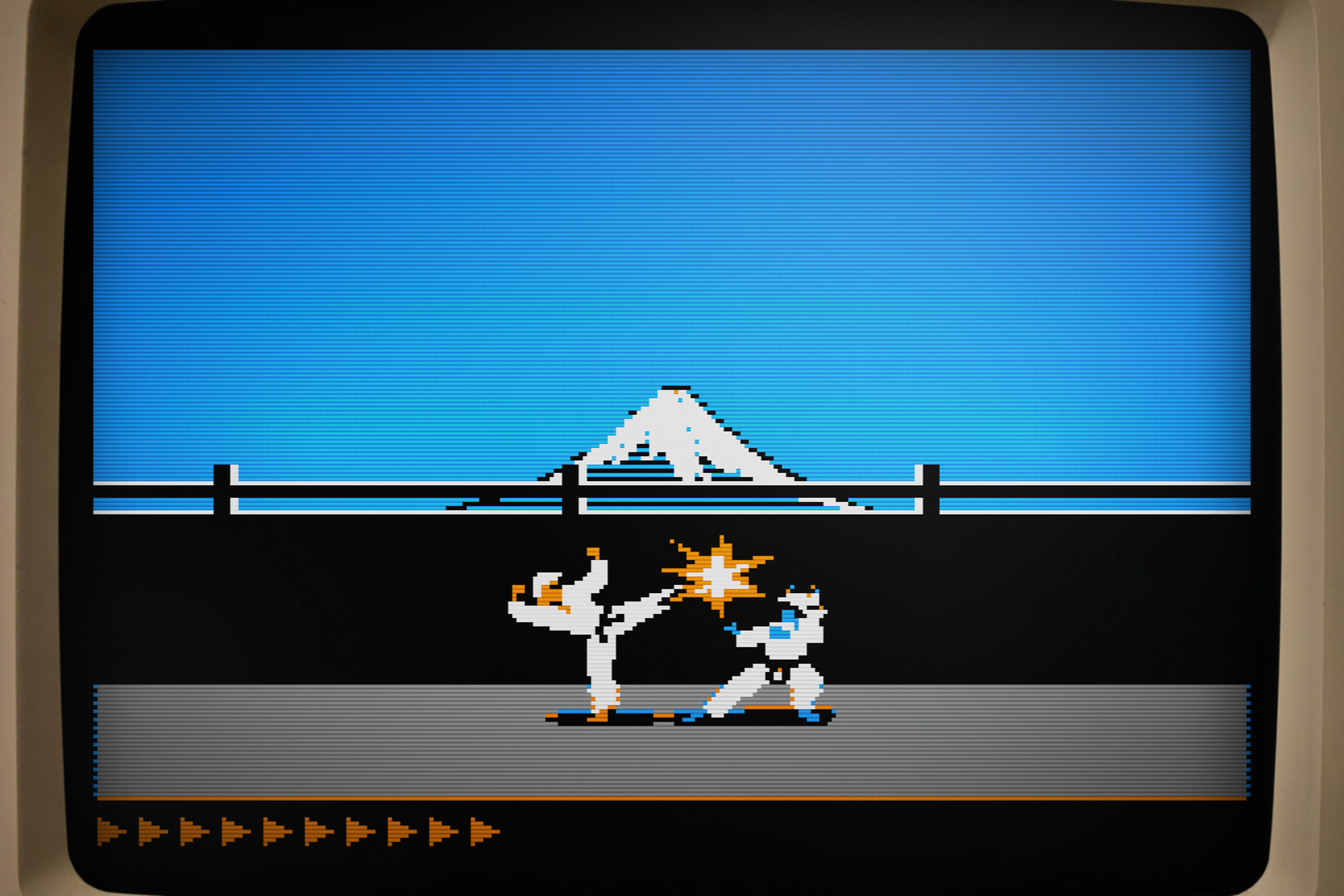 A screenshot from the video game The Making of Karateka.