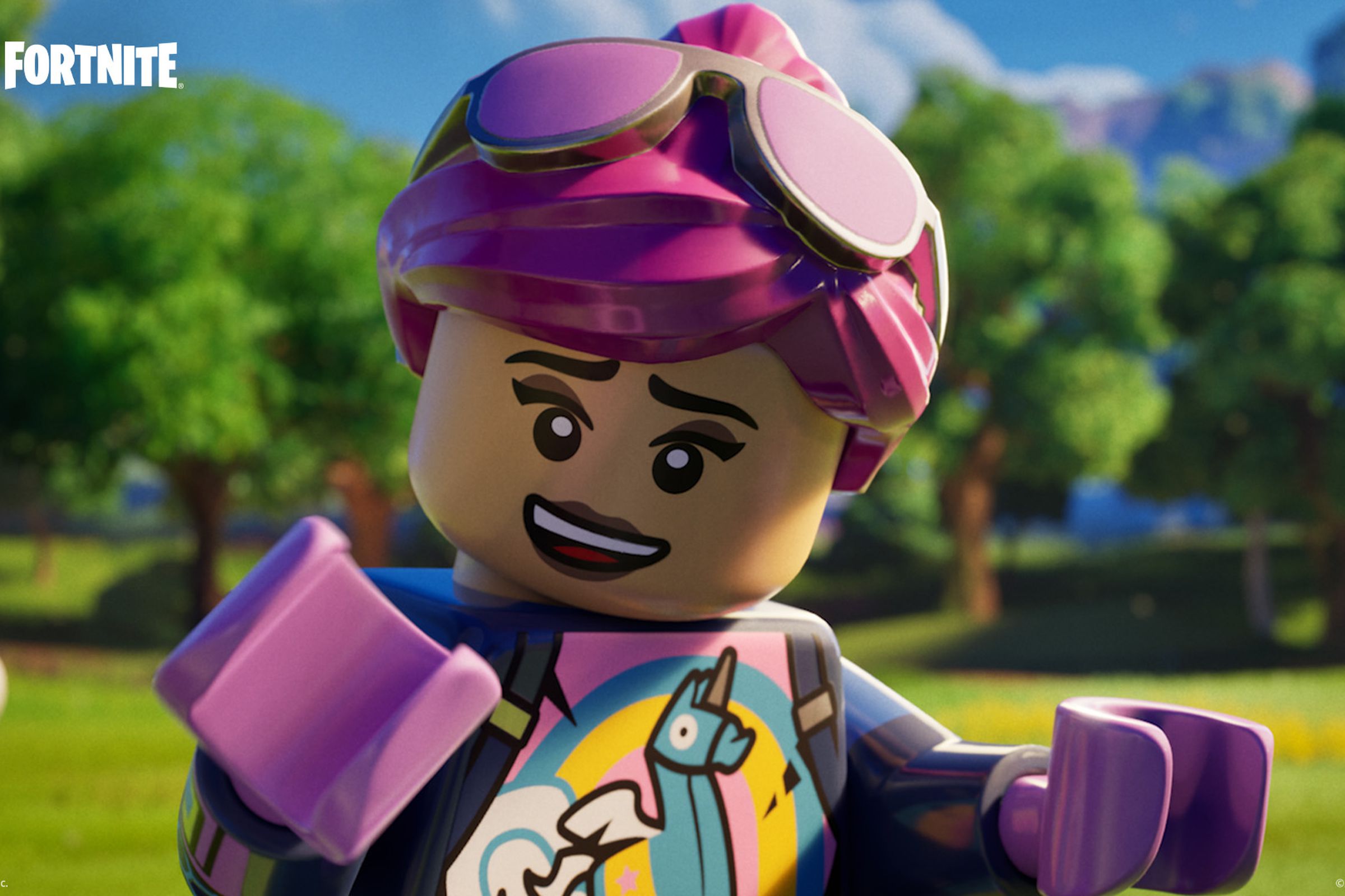 A screenshot from the video game Lego Fortnite.