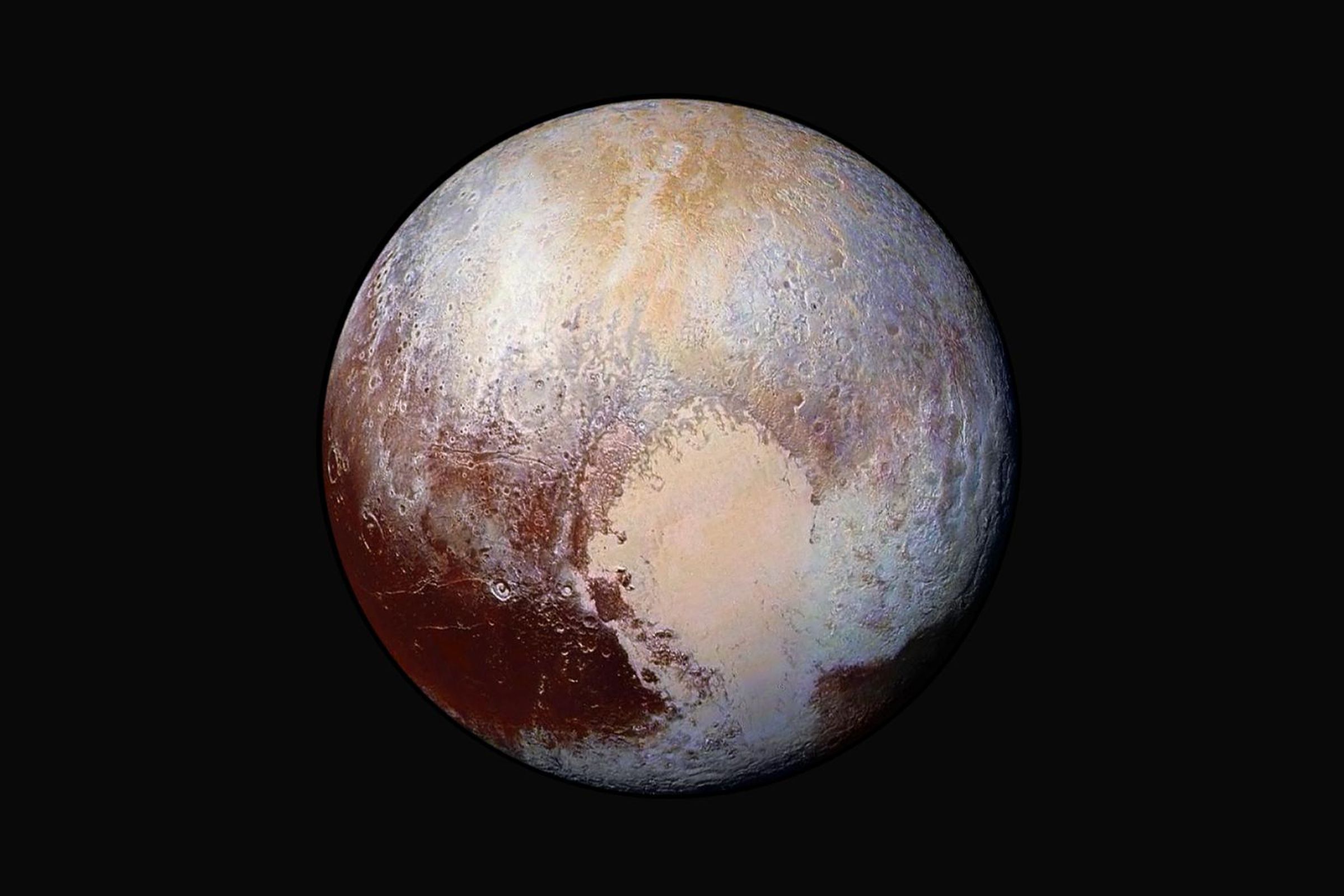 An enhanced color image of Pluto.