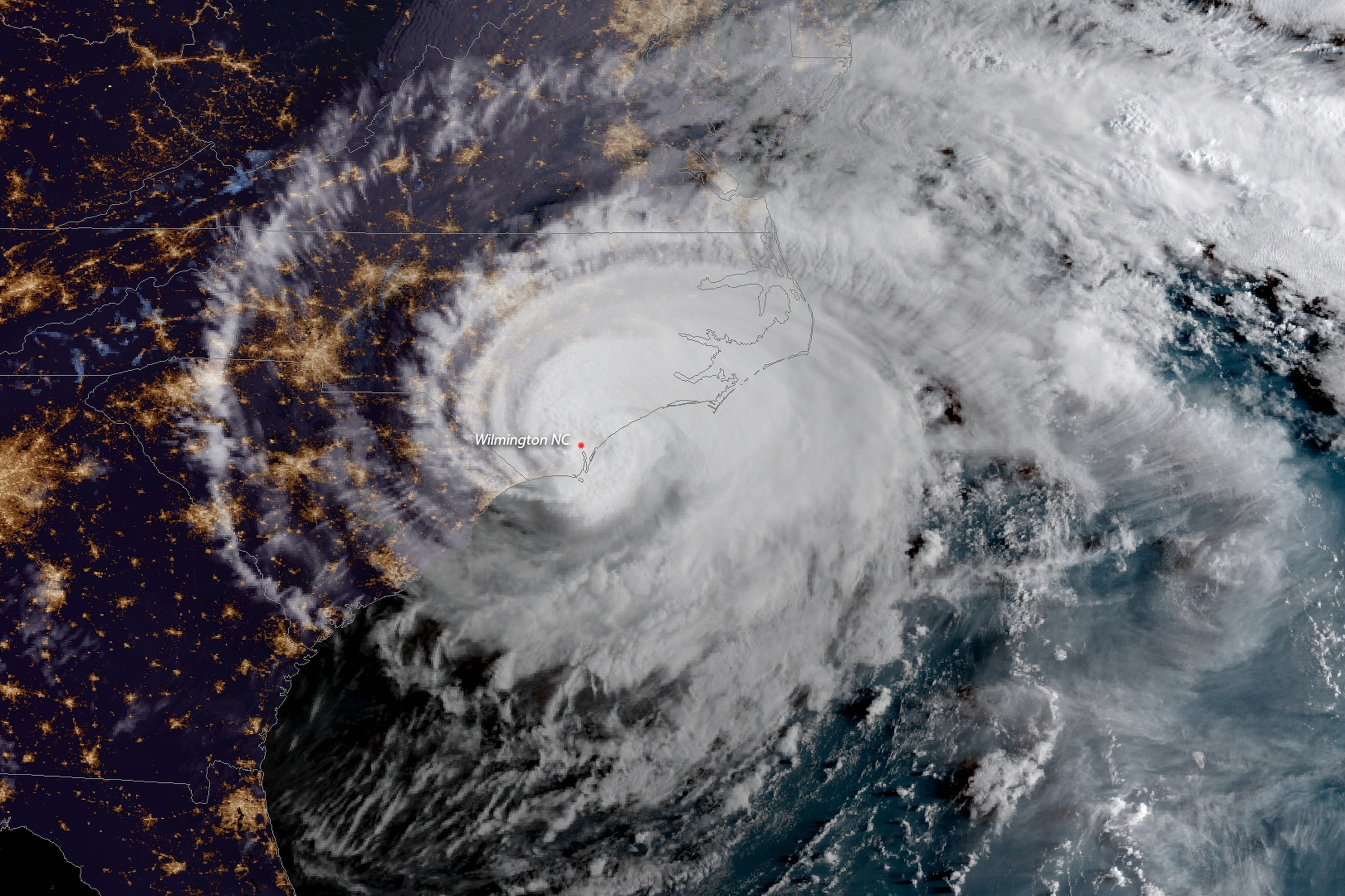 Hurricane Florence when it made landfall on Friday September 14th, 2018. 