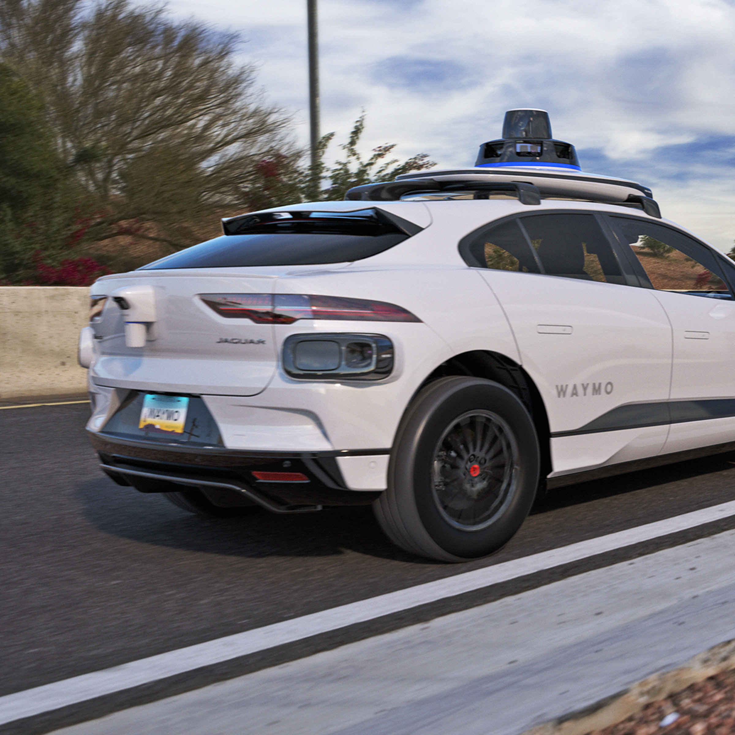 Waymo driverless vehicle on a highway