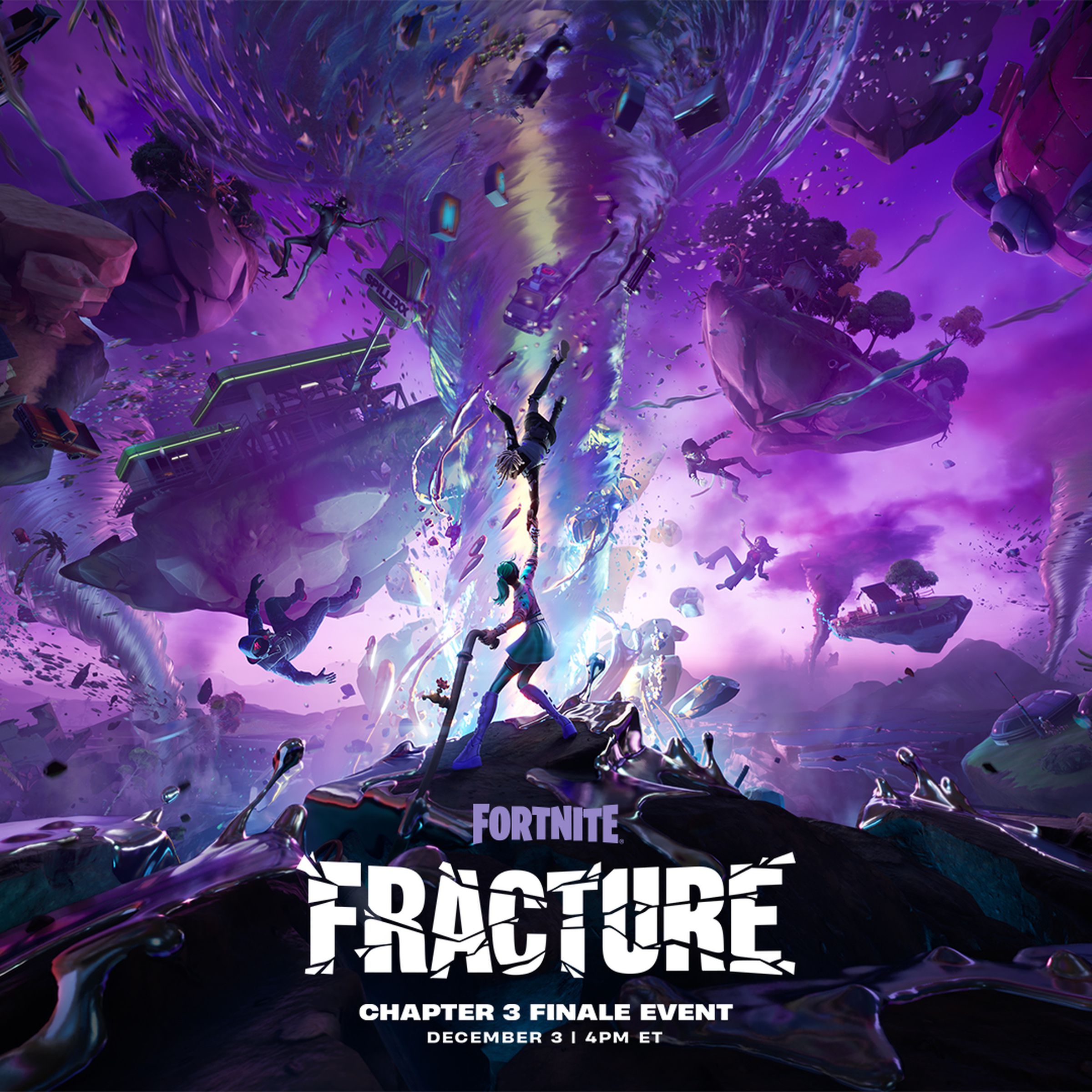 Key art for Fortnite’s “Fracture” live event.