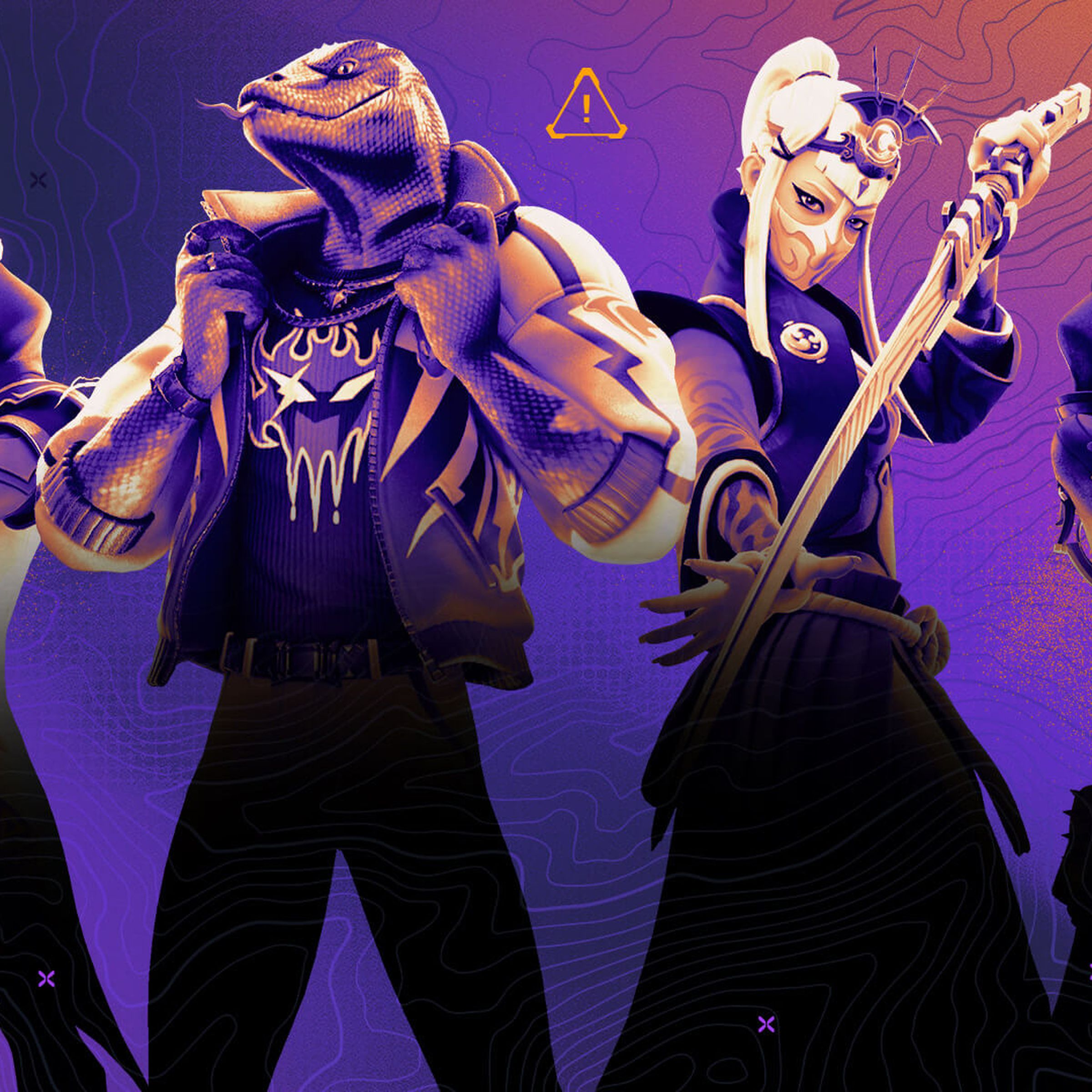 Four Fortnite characters in a promotional image for the game.