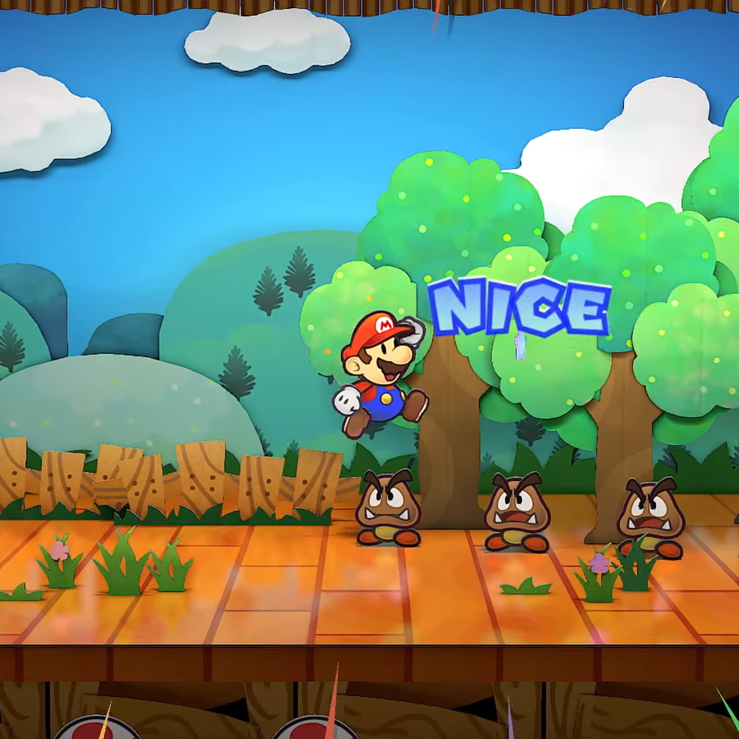 A screenshot from the Paper Mario: The Thousand-Year Door remake.