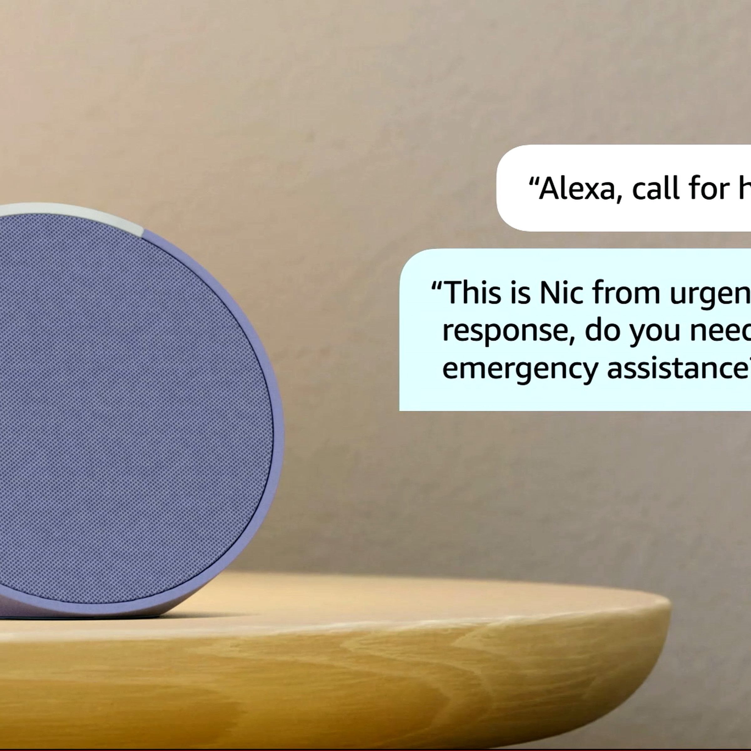 An image highlighting Amazon’s Alexa Emergency Assist feature