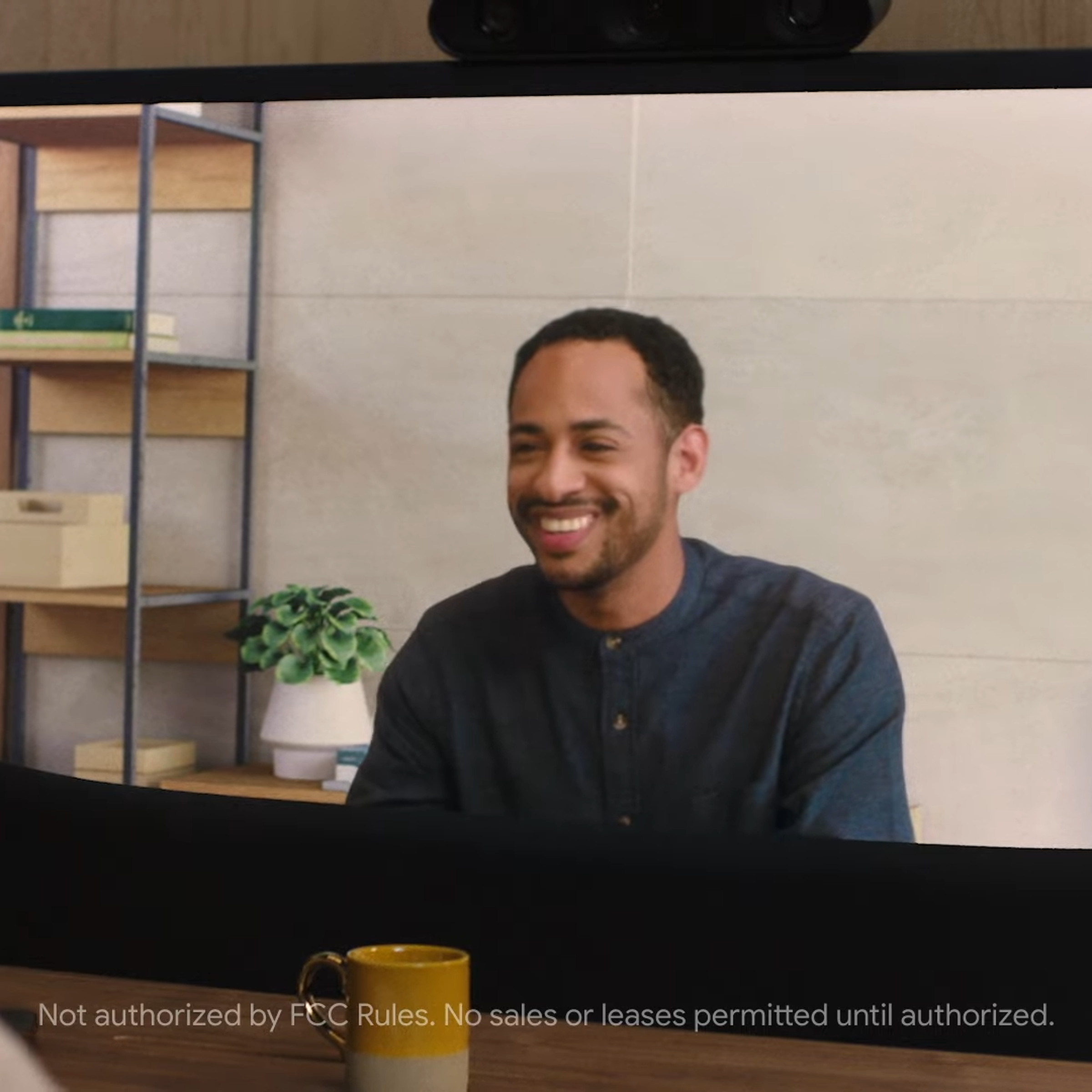 An image showing two people using Google’s Project Starline video conferencing technology
