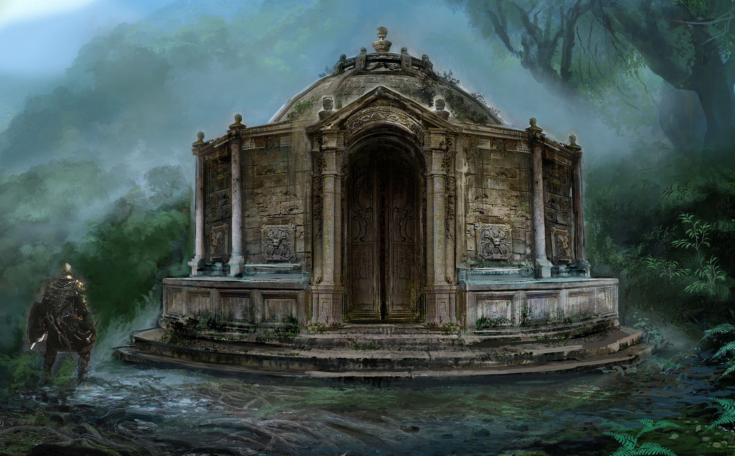 Art d'un ascenseur dans le jeu vidéo Elden Ring.