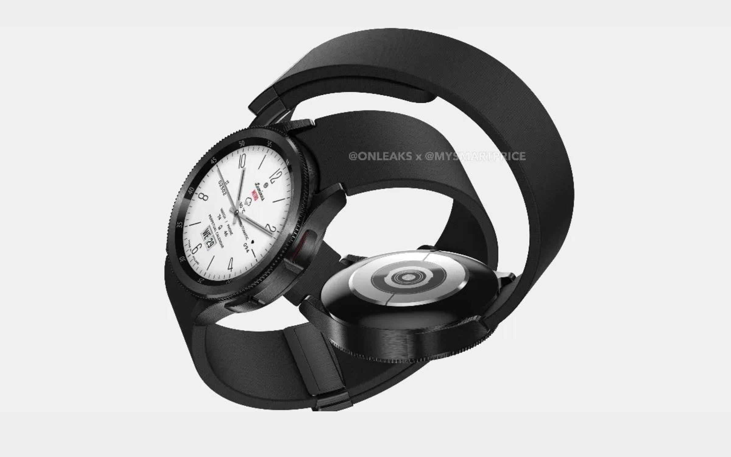 Leaked CAD renders of the Samsung Galaxy Watch 6 Classic.