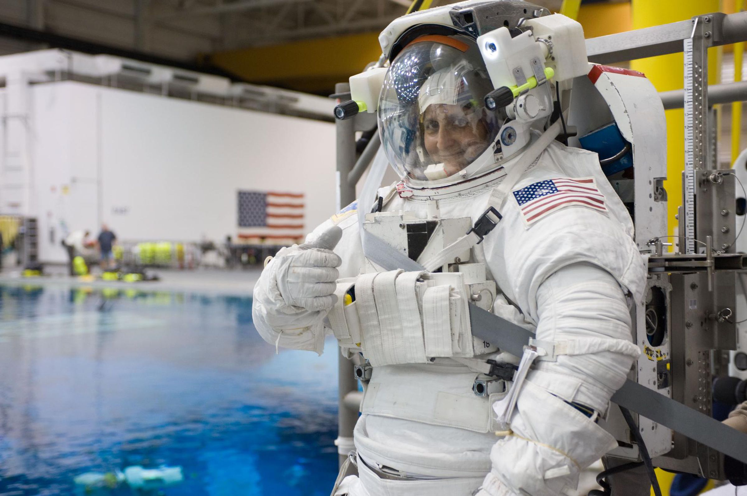 Williams training at the Neutral Buoyancy Lab in Houston