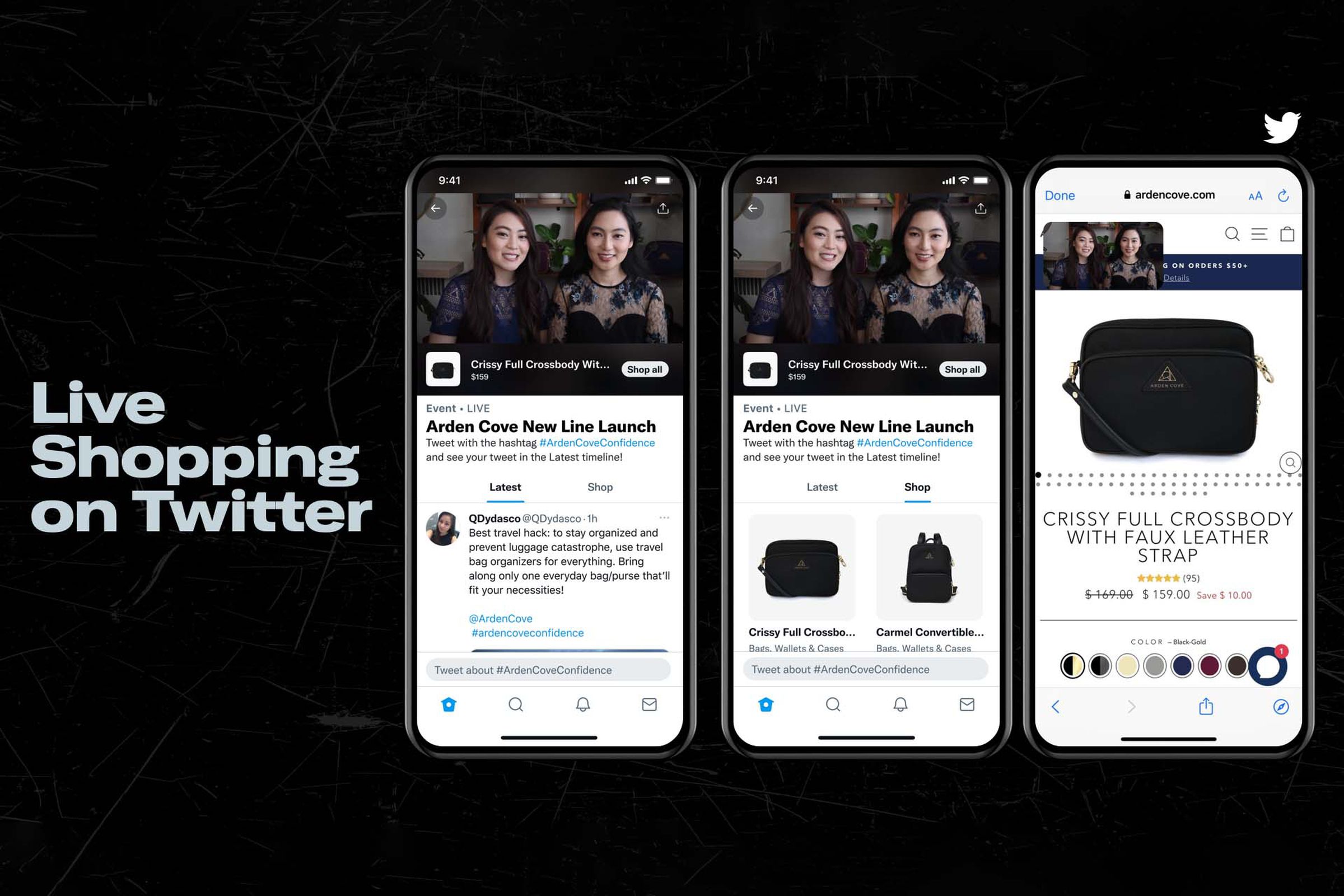 Twitter’s livestream shopping interface.