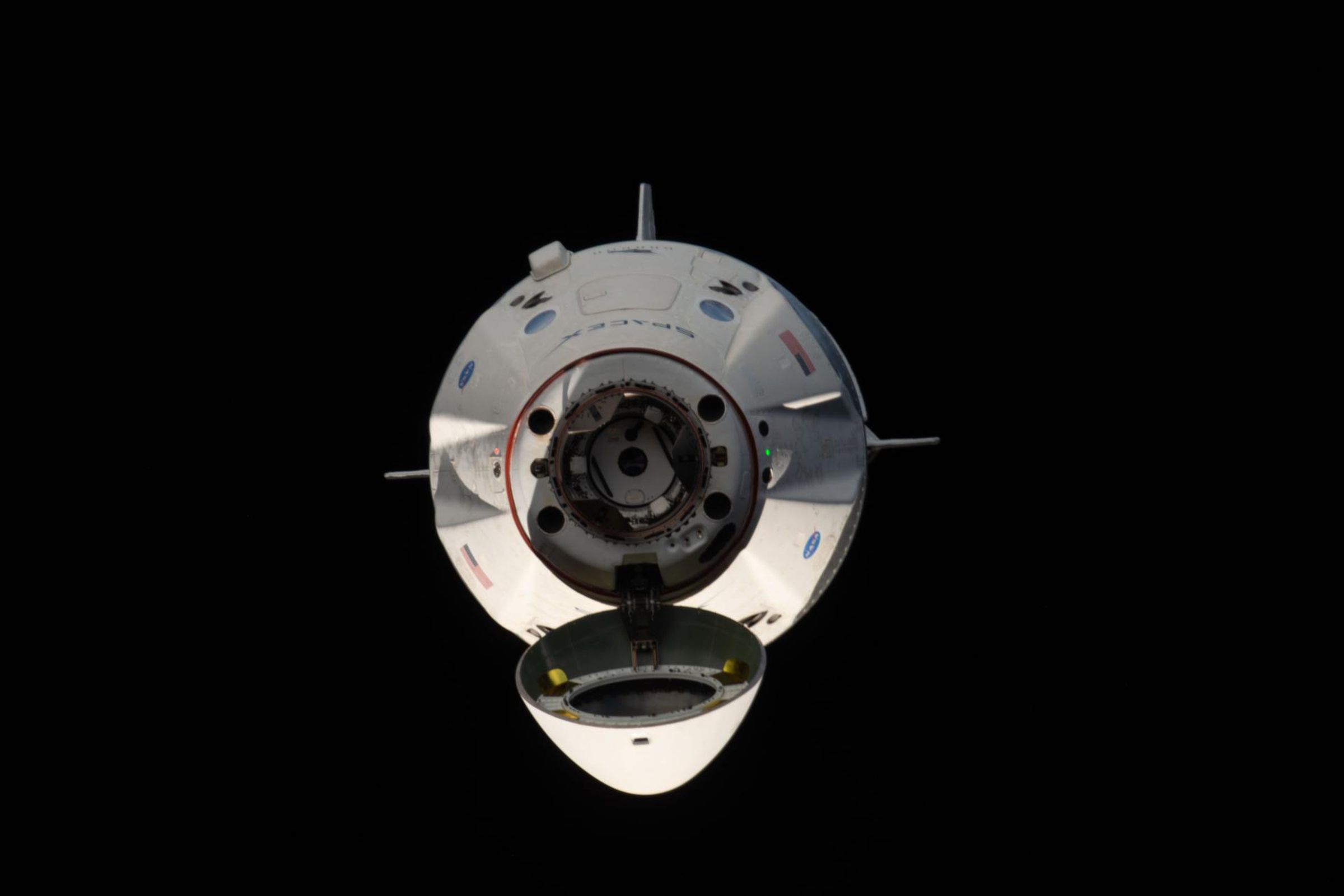 SpaceX’s Crew Dragon approaching the International Space Station during its first test flight in 2019.