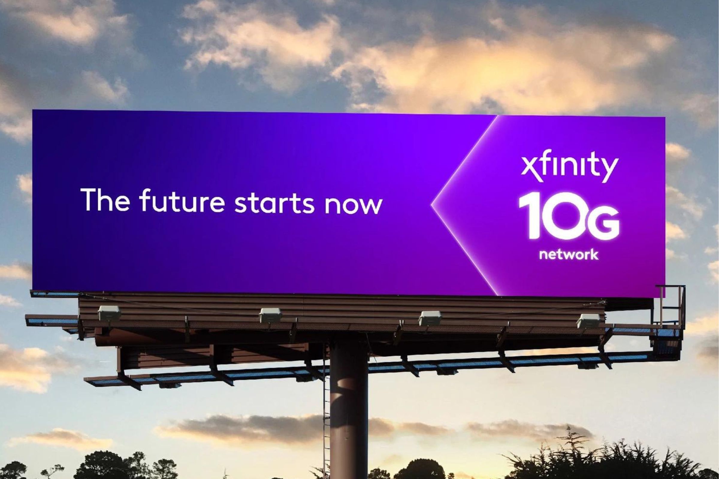 A billboard advertising Comcast’s Xfinity 10G network.