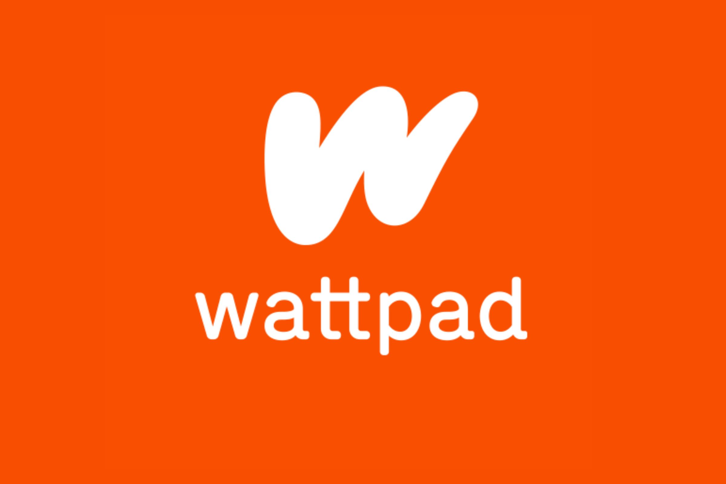 The Wattpad logo in white against an orange background.