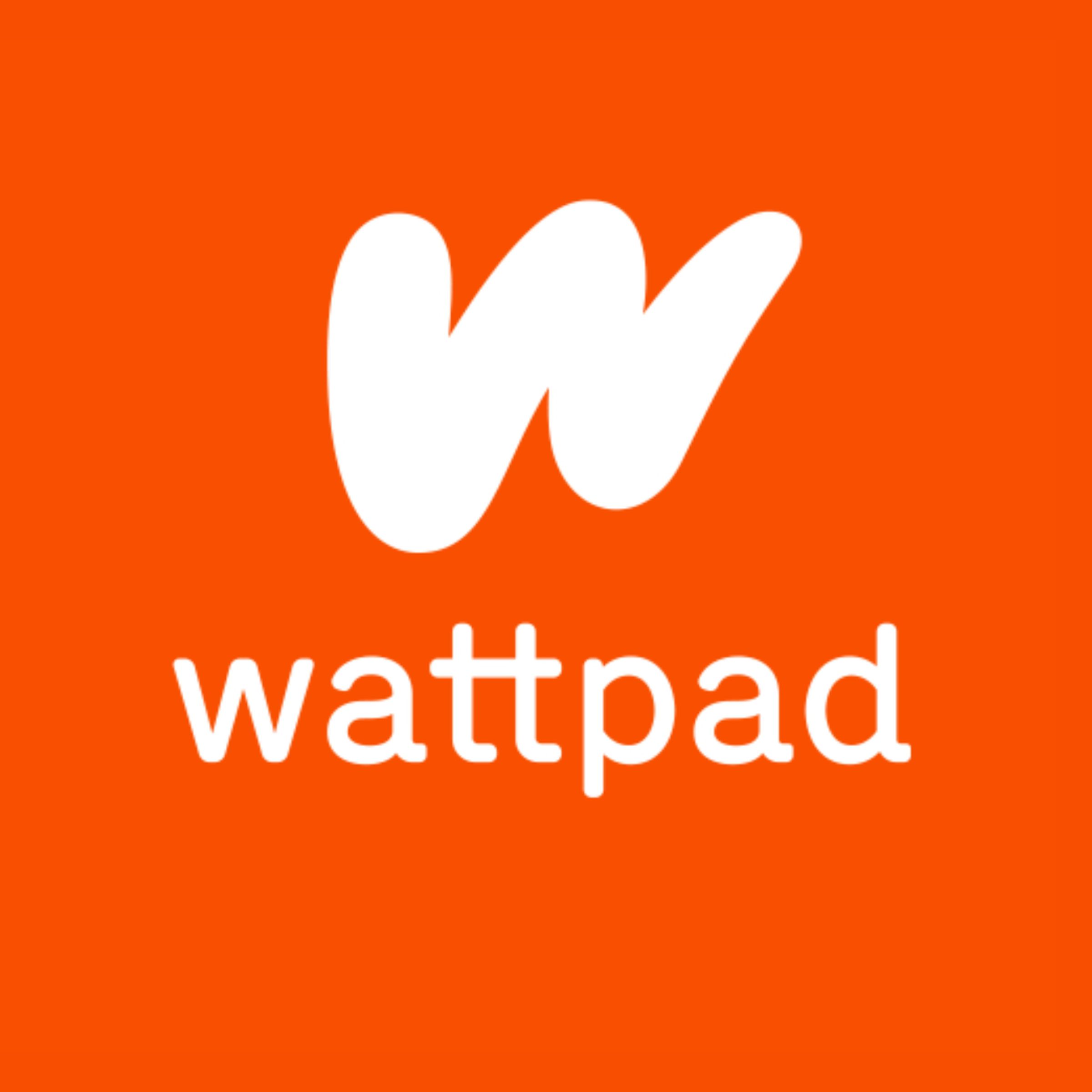 The Wattpad logo in white against an orange background.