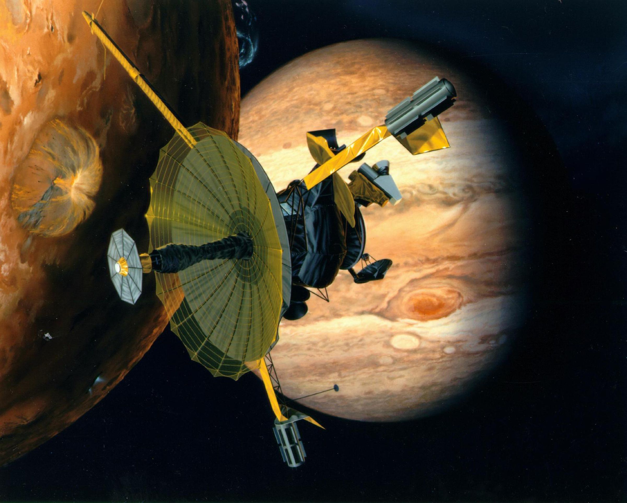 An artistic rendering of NASA’s Galileo spacecraft