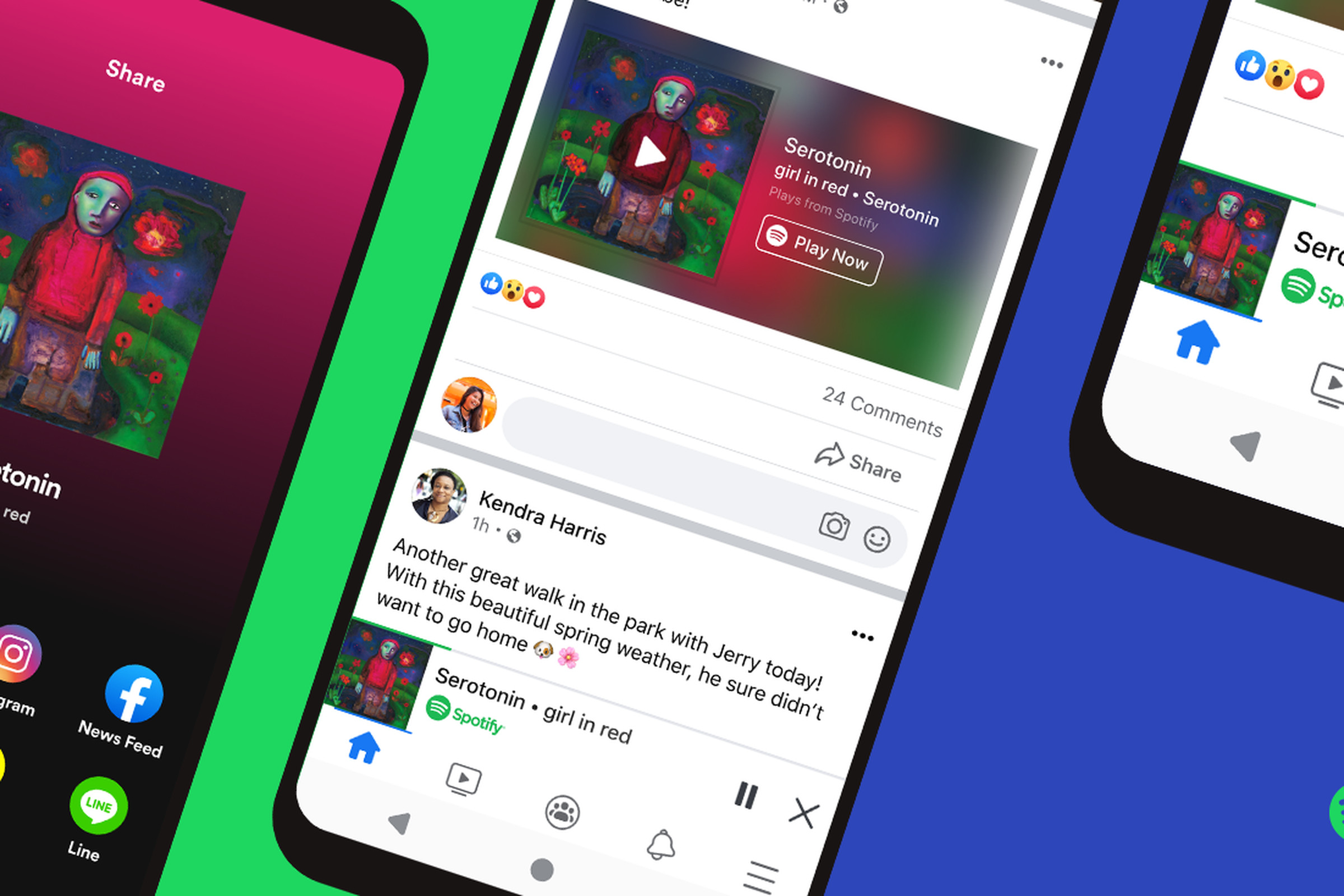 Spotify’s miniplayer will allow people to stream music and podcasts from their Facebook News Feed.