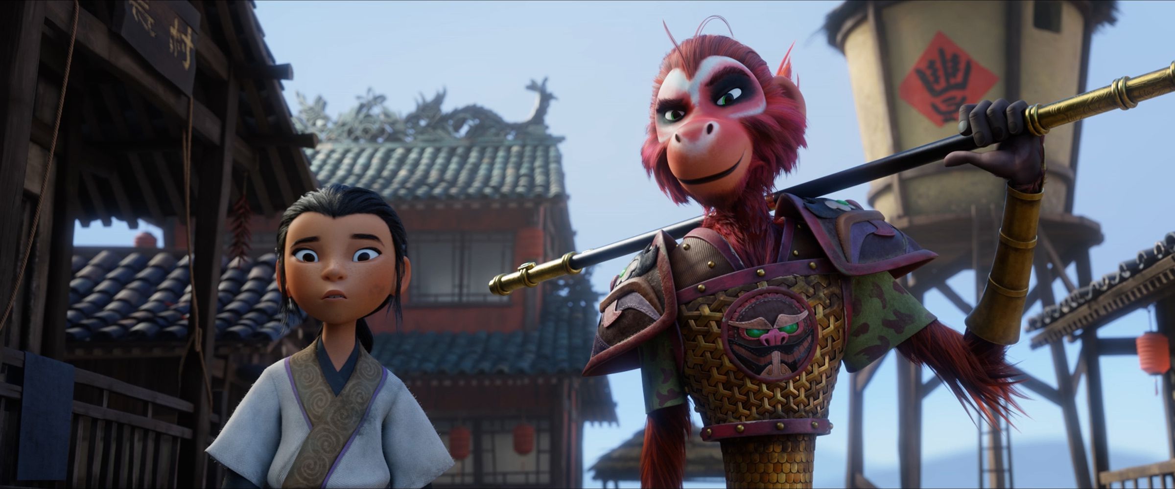 A still image from the animated Netflix film The Monkey King.