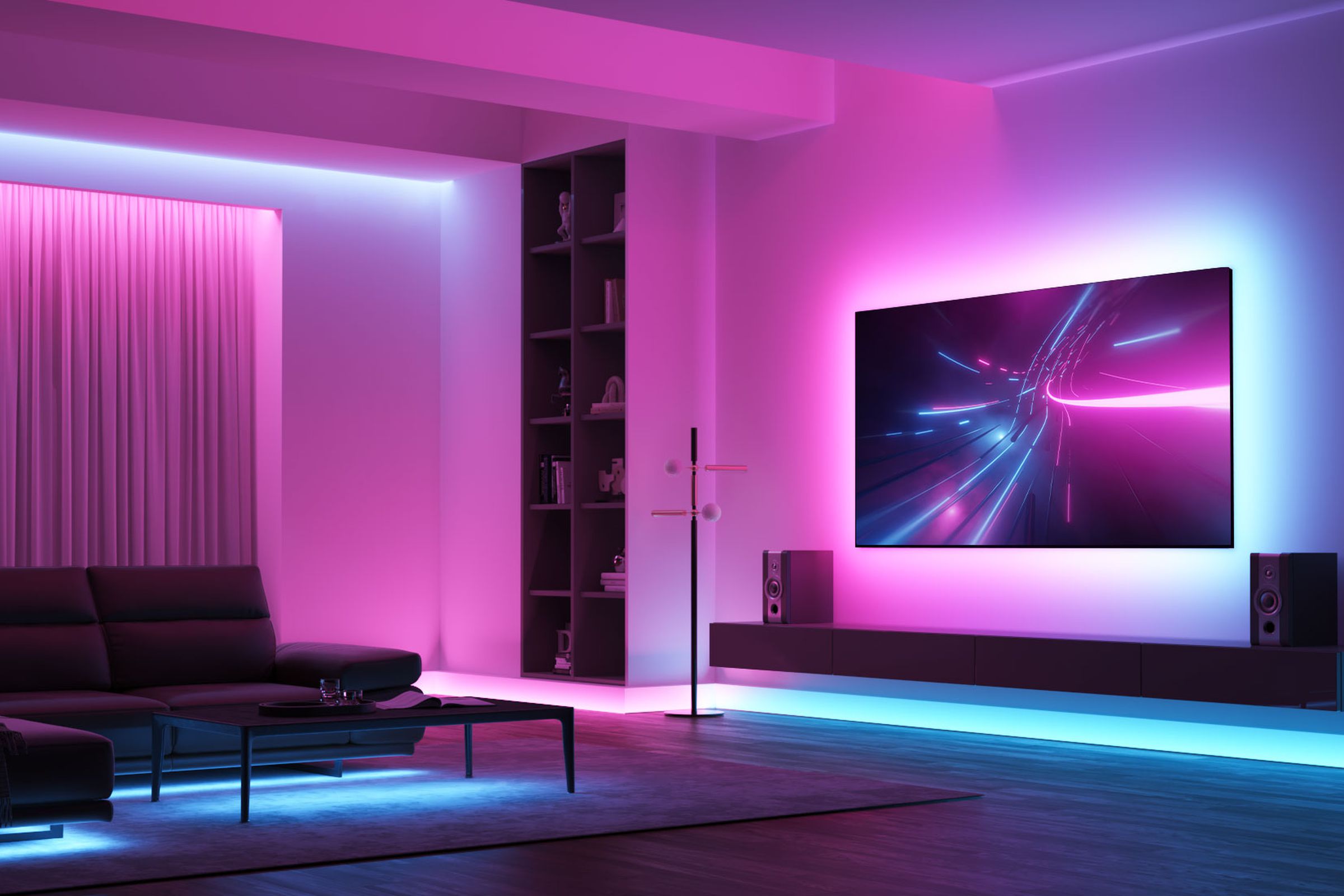The Govee M1 LED strip can be tucked away unobtrusively for accent lighting around a room.