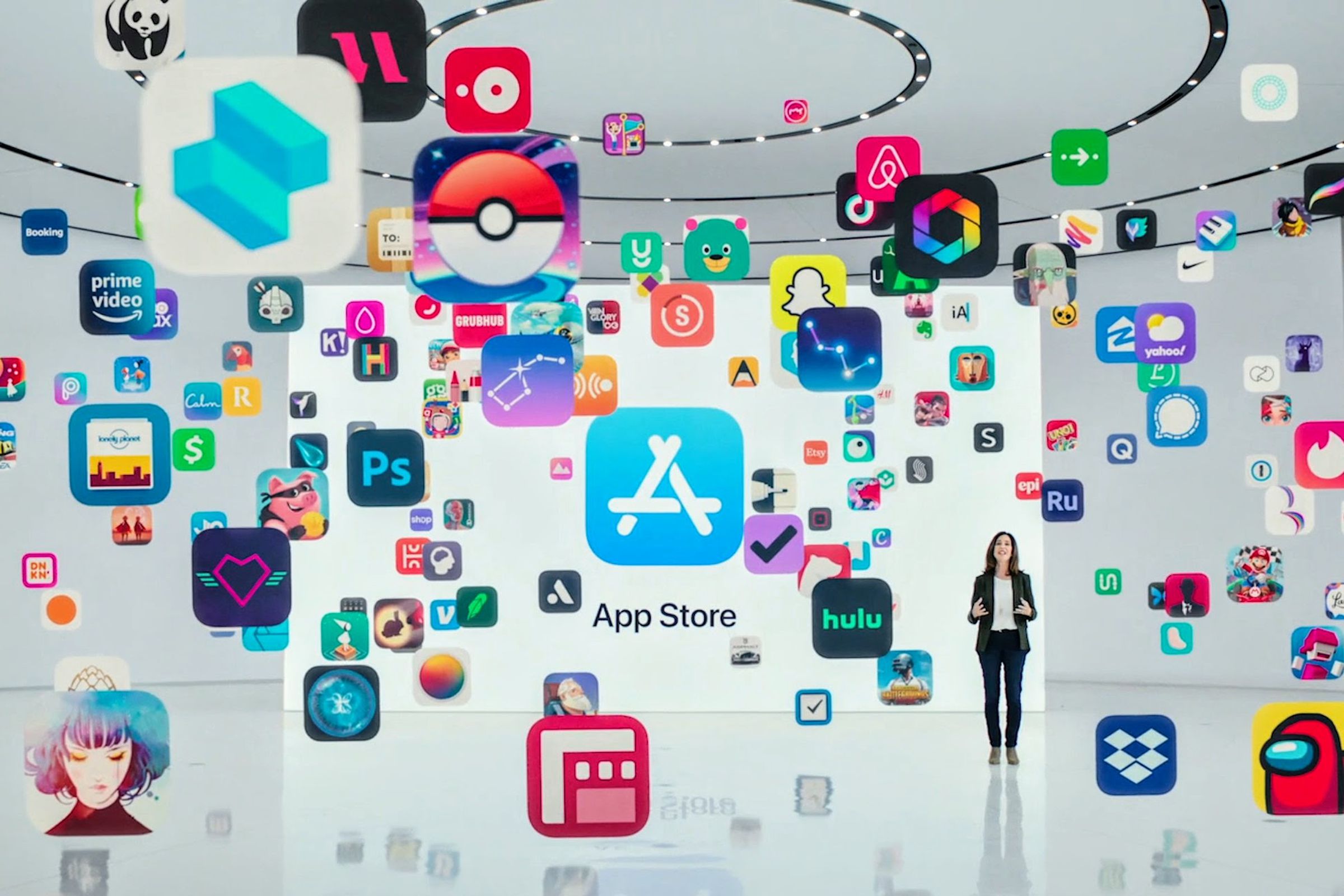 A still from Apple’s 2021 WWDC presentation on the App Store.