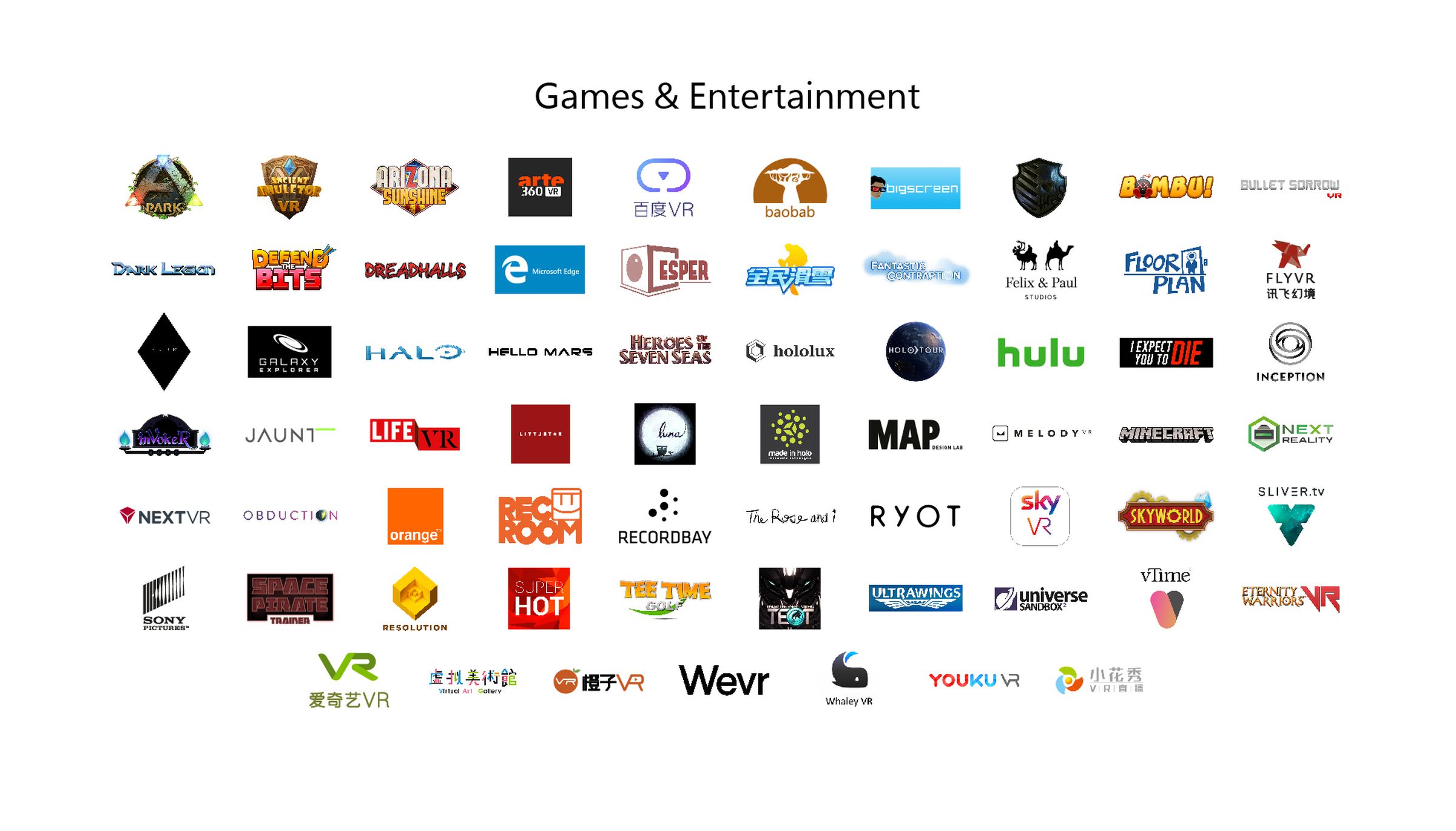 Windows Mixed Reality Entertainment Partners