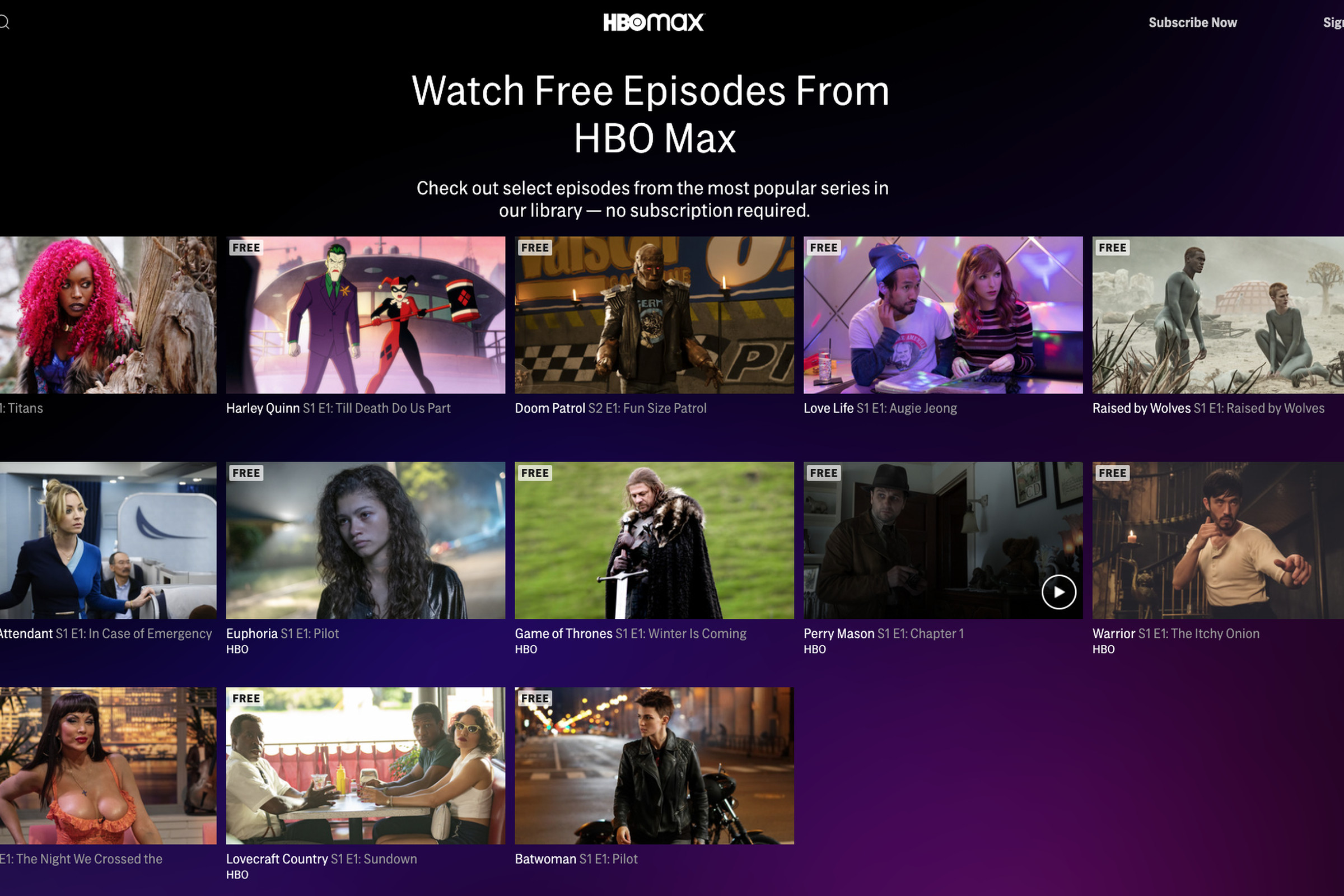 HBO Max is offering free content to potential users.