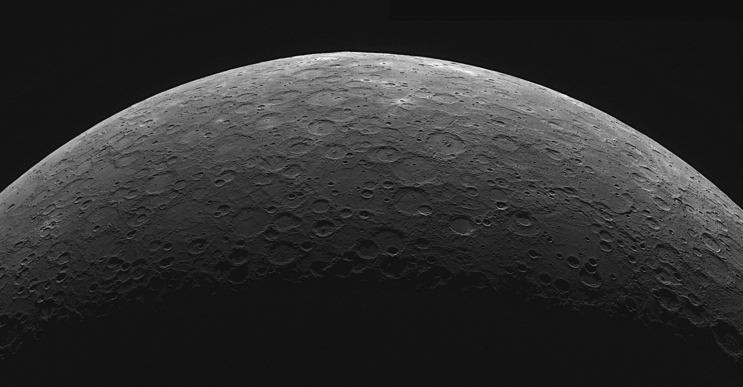 Mercury as seen by the MESSENGER spacecraft.