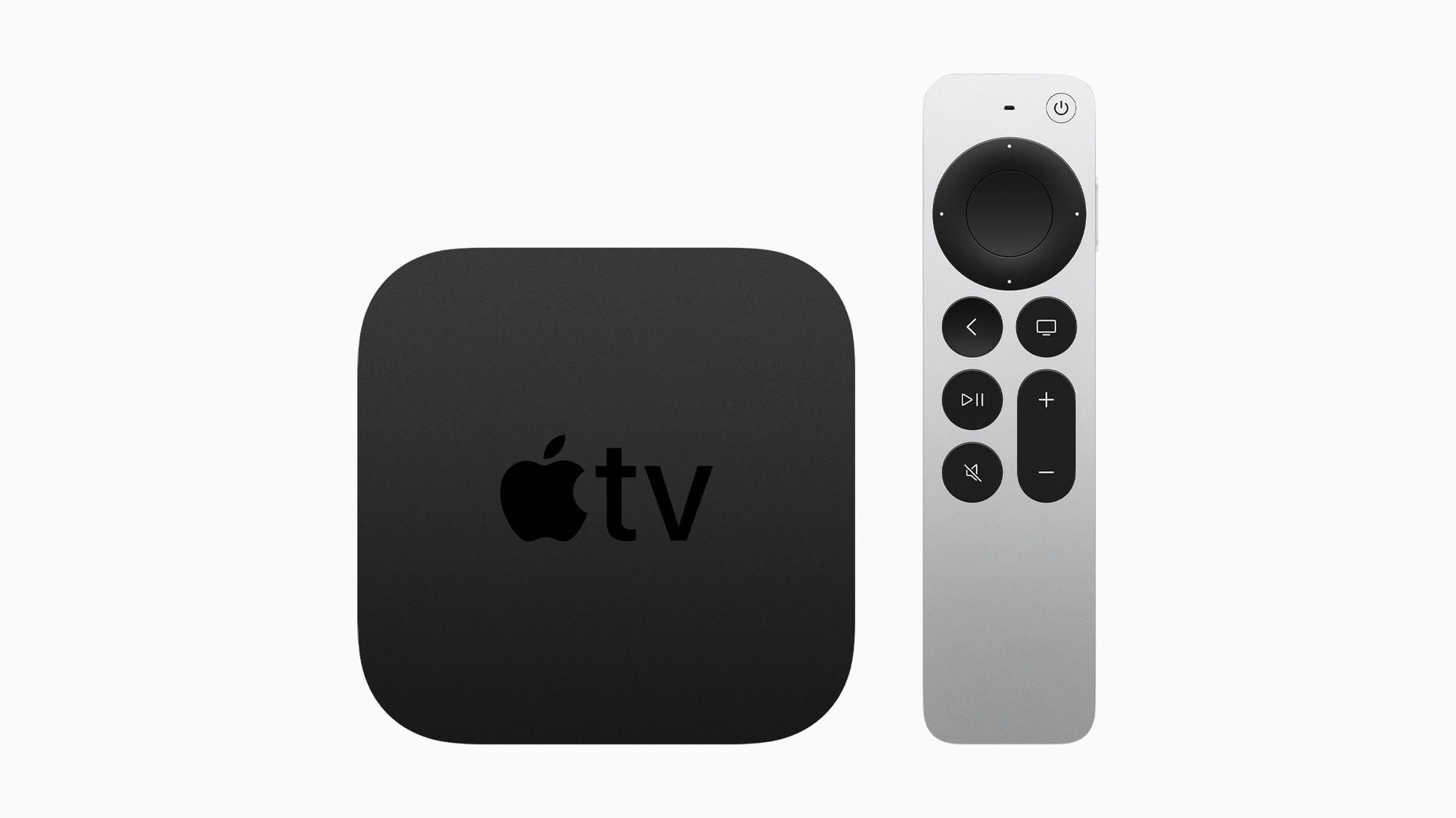 The new remote alongside the new Apple TV 4K.