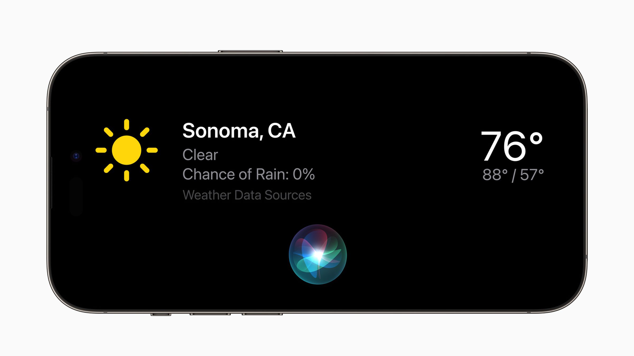 <em>It can respond to Siri requests and display visual responses, like the weather forecast.</em>