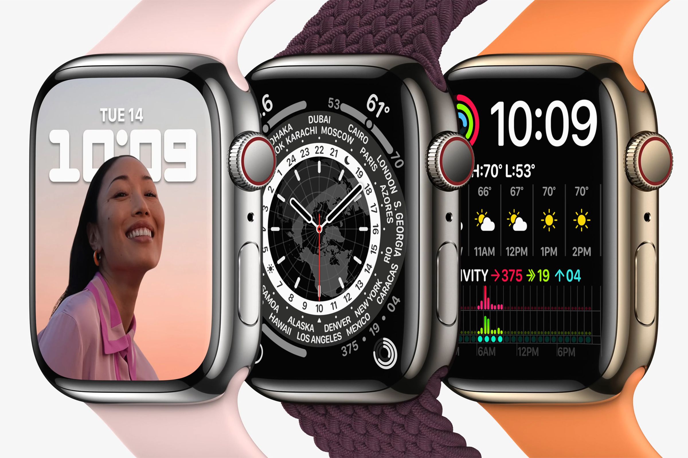 The Apple Watch Series 7 features larger screens.