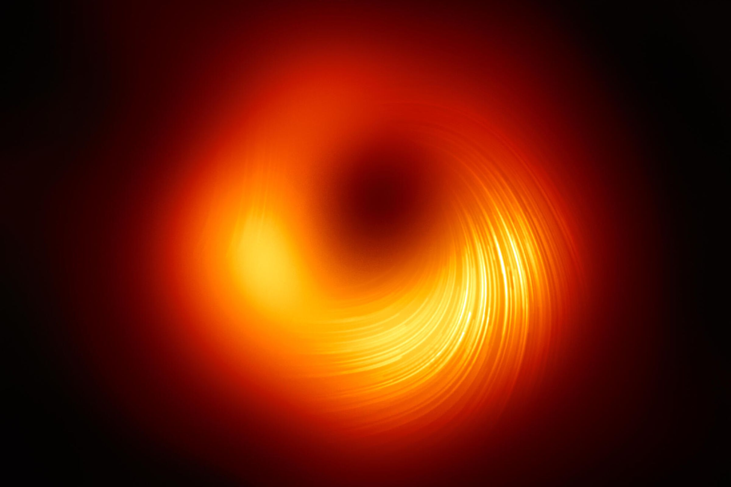 An image of the M87 supermassive black hole, captured by scientists of the Event Horizon Telescope and released on Wednesday.