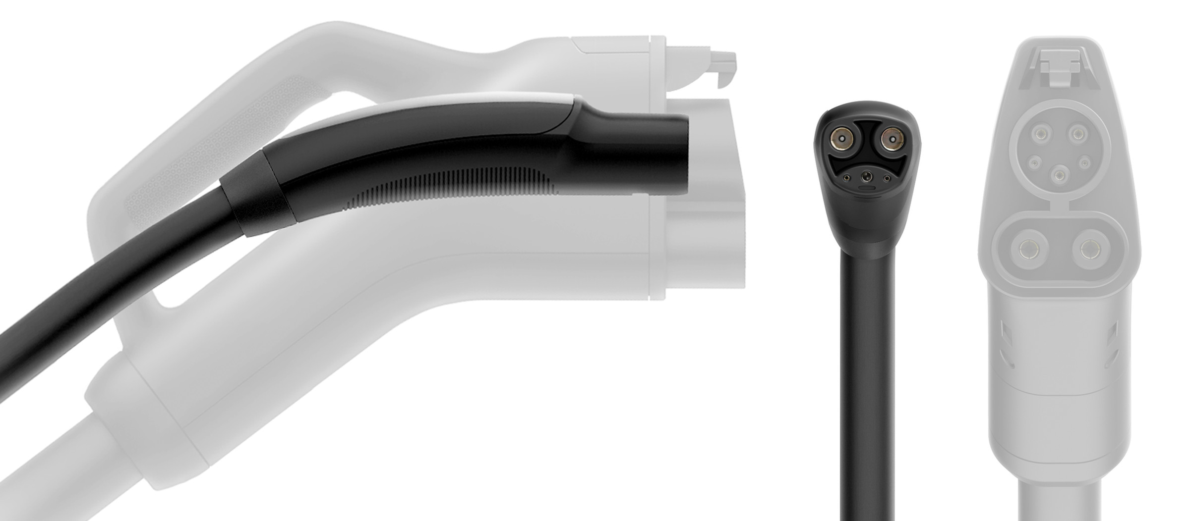Tesla’s connector is slimmer than the CCS plug. 