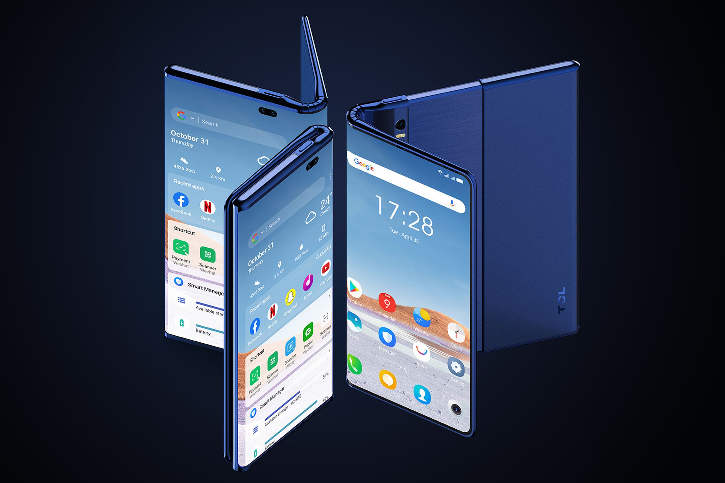 TCL’s concept uses a folding hinge and extendable mechanism to expand from phone to tablet.
