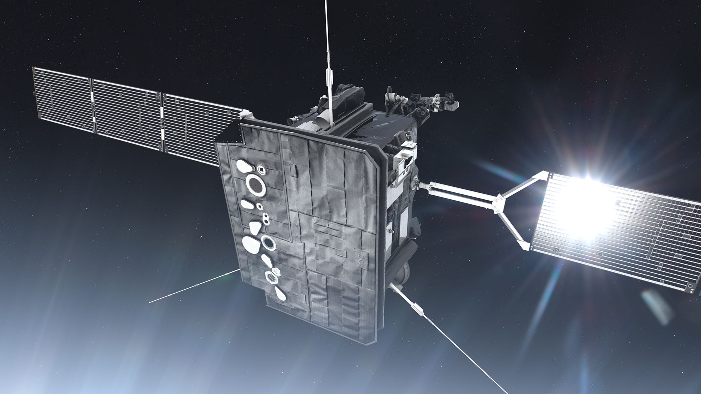 An artistic impression of Solar Orbiter with its heat shield