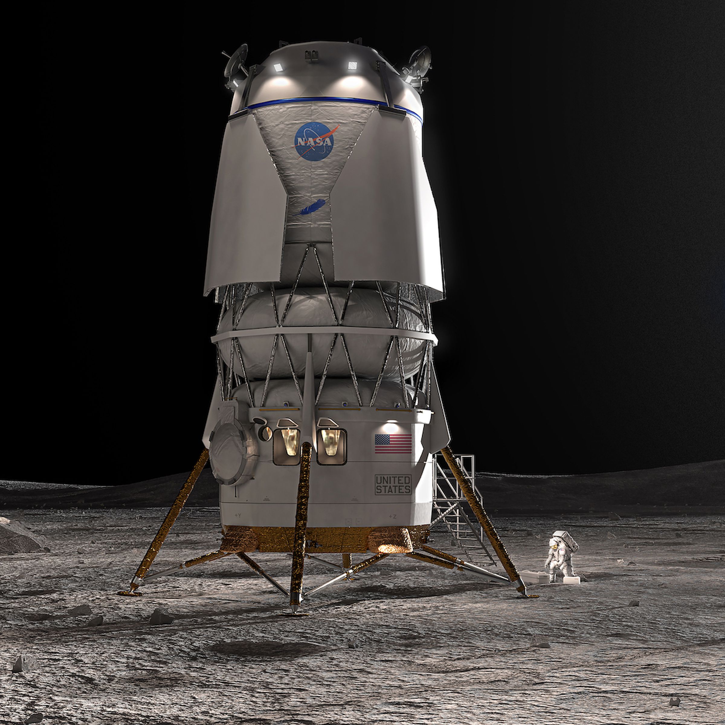 A concept image of Blue Origin’s Blue Moon lunar lander.