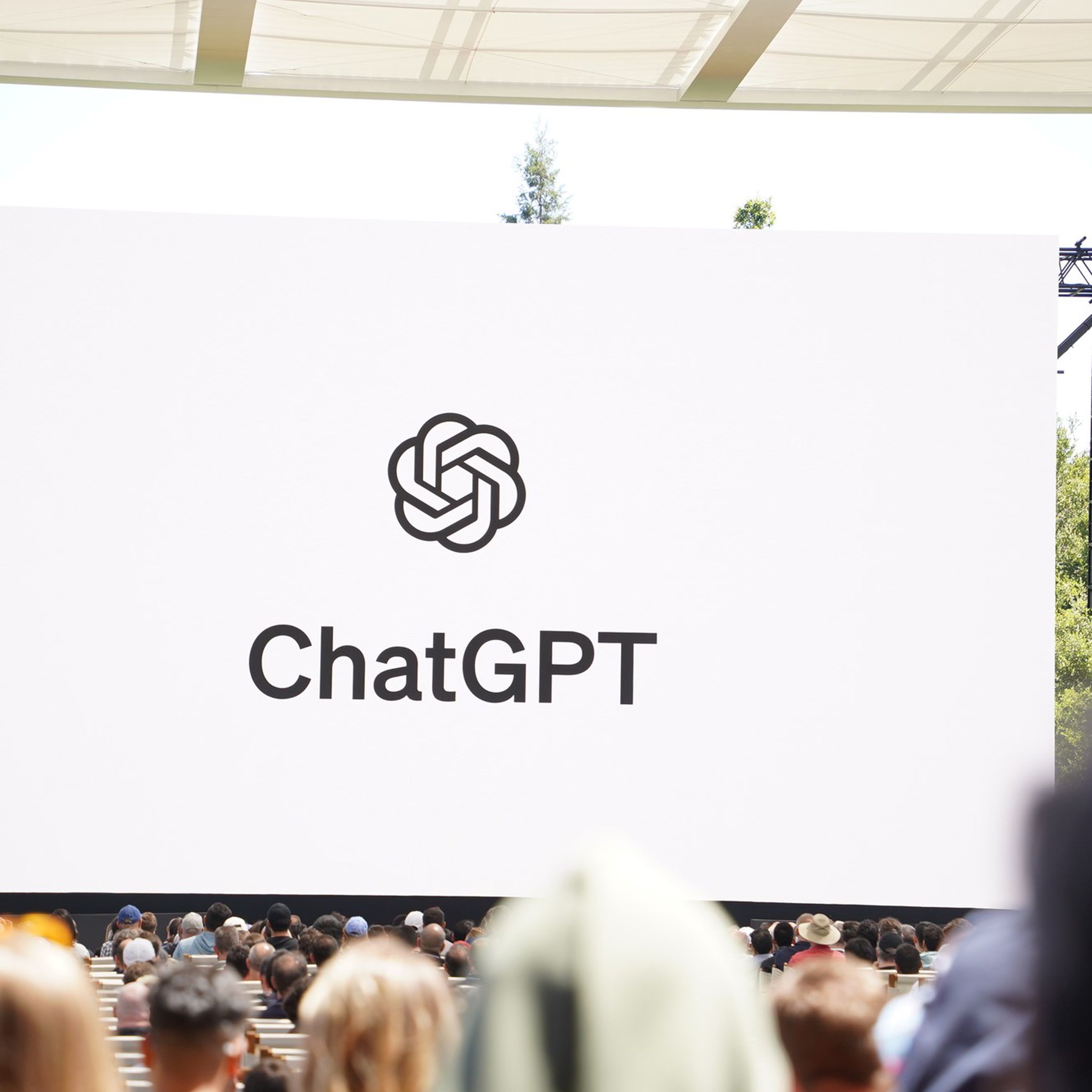A slide of Apple announcing ChatGPT in Siri during its WWDC 2024 keynote.